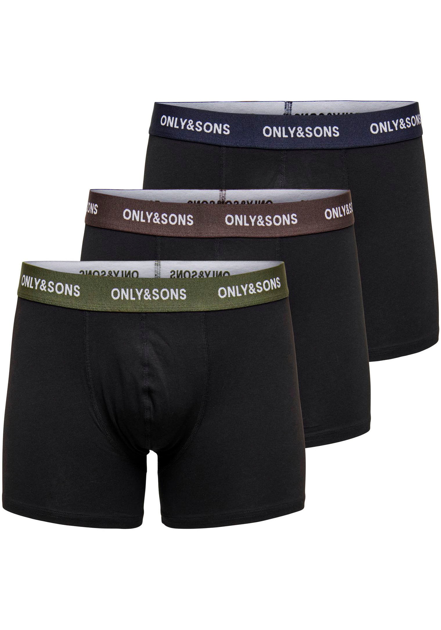 ONLY & SONS Trunk "ONSFITZ SOLID BLACK TRUNK 3PACK3854 NOOS", (Packung, 3 St.)