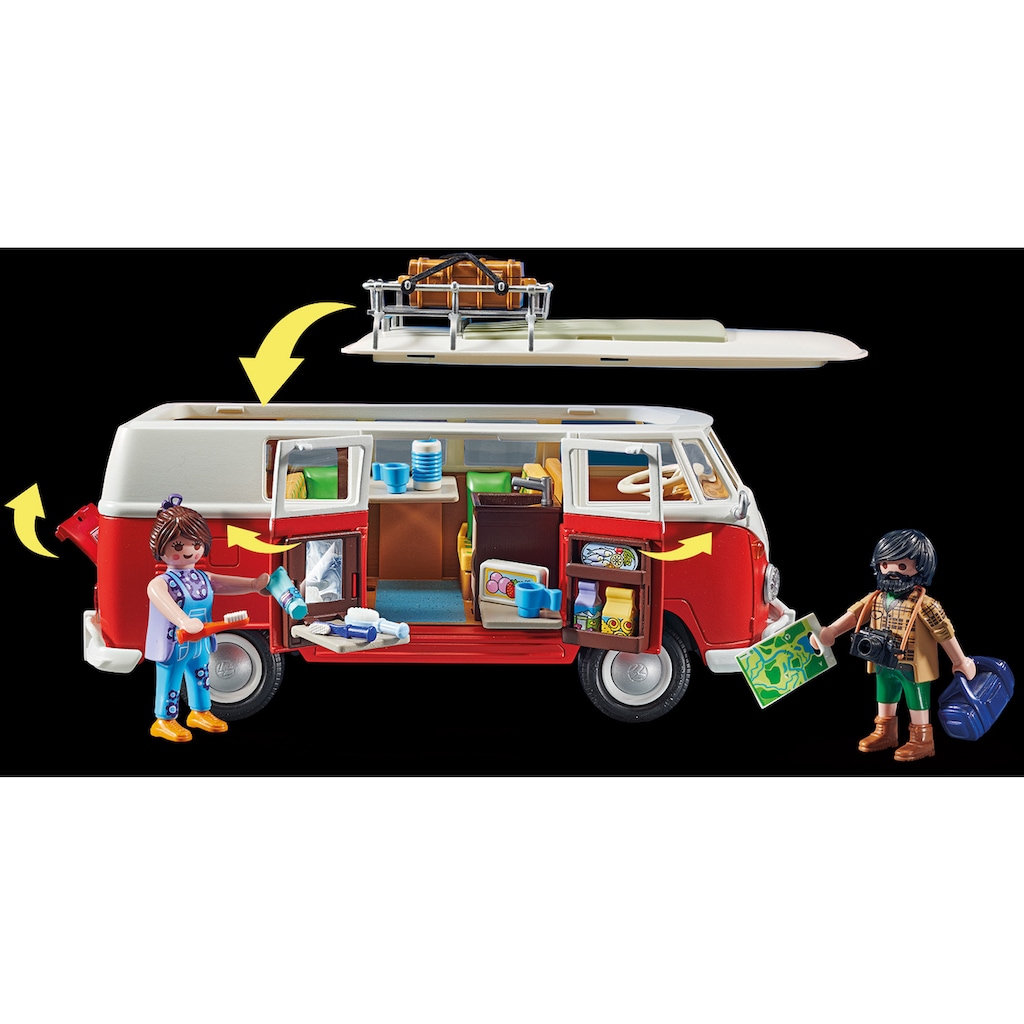 Playmobil® Konstruktions-Spielset »Volkswagen T1 Camping Bus (70176) VW Lizenz«, (74 St.)