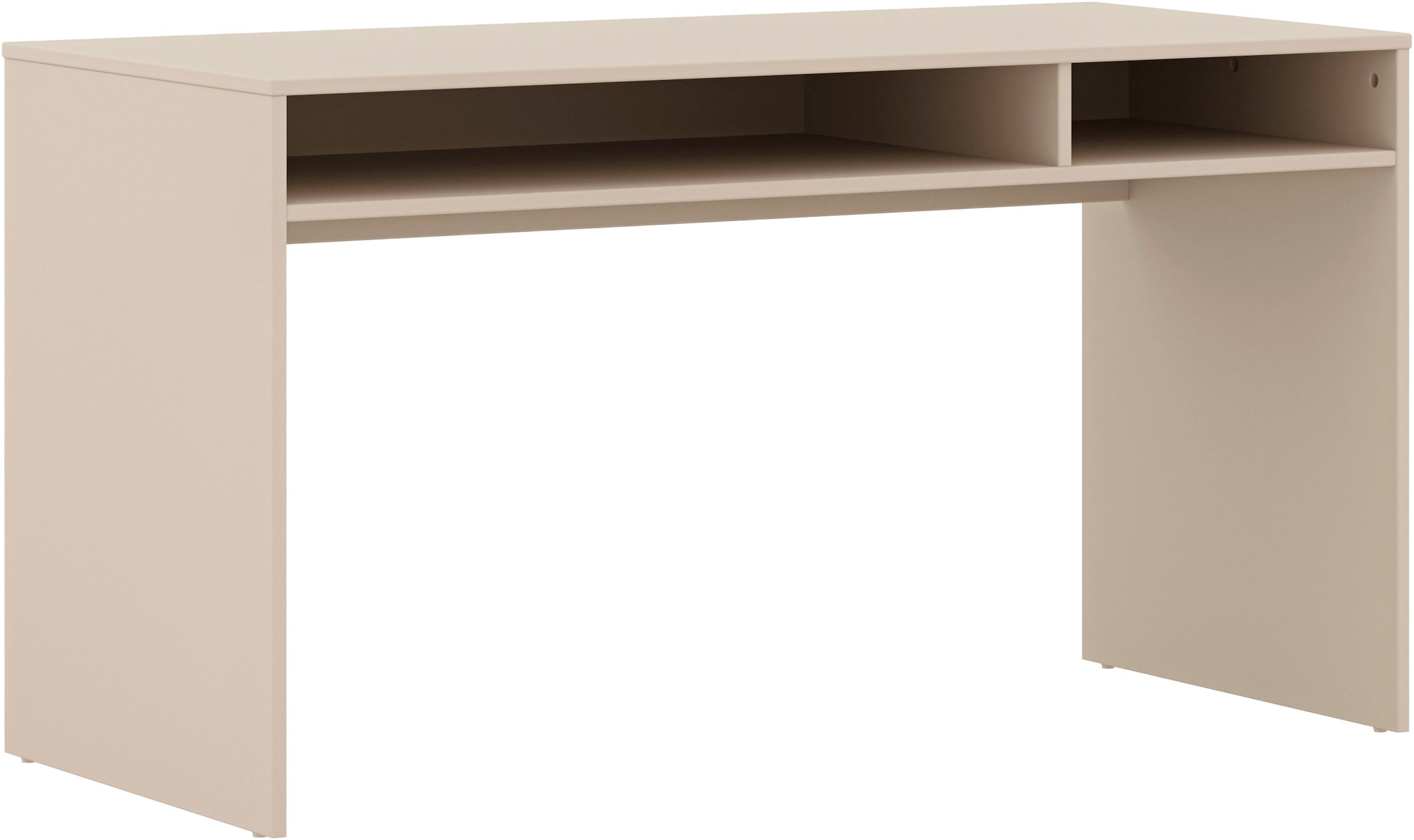 YUNY by PAIDI Schreibtisch "HAZEL in Beige mit 2 offenen Fächern, 130 x 60 cm" stabiler Kinderschreibtisch, kratzfest & leicht zu reinigen