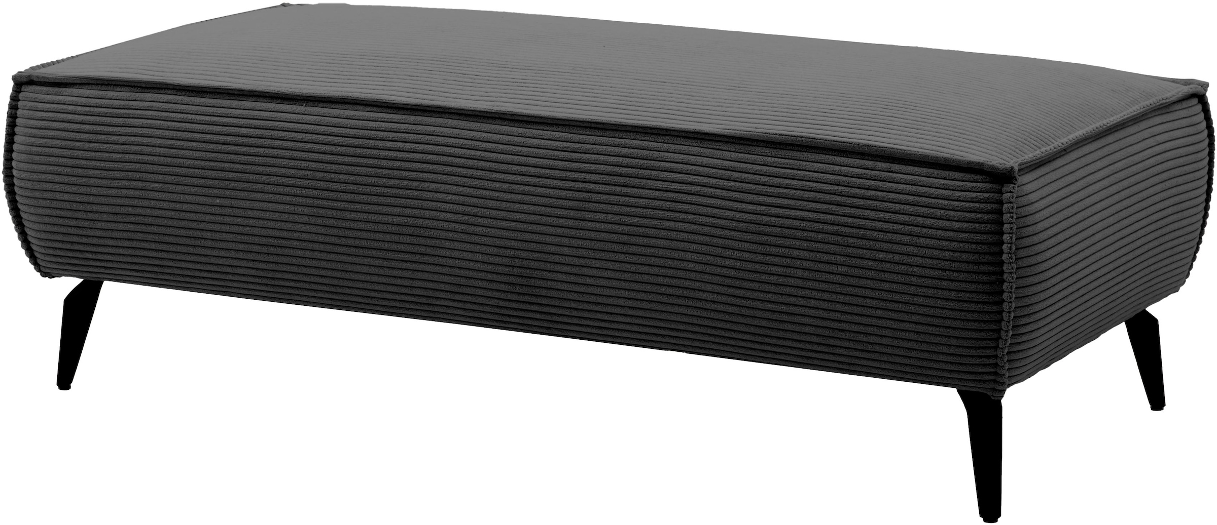 Home affaire Wohnlandschaft »Tvinnu, moderne U-Form, Couch in Cord oder Webstoff in Leinenoptik« Recamiere rechts/links, schwarze Metallfüße, bequeme Sitz-/Liegefläche