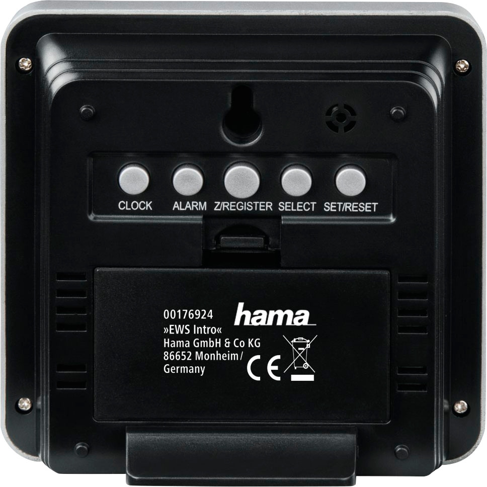 Hama Wetterstation, Außensensor, Funk, Innen-/Außentemperatur, Funkuhr, Wecker, Kalender
