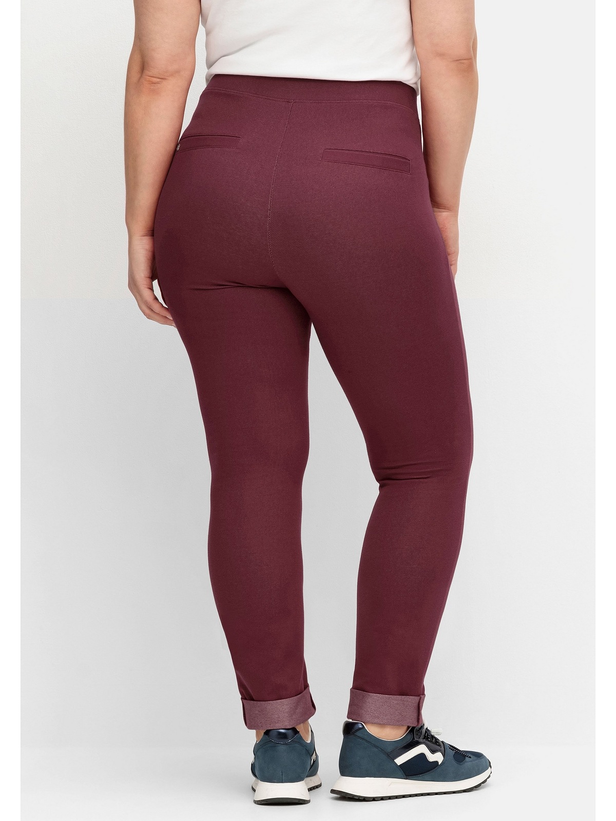 Sheego Leggings »Große Größen«, mit fixiertem Aufschlag am Saum