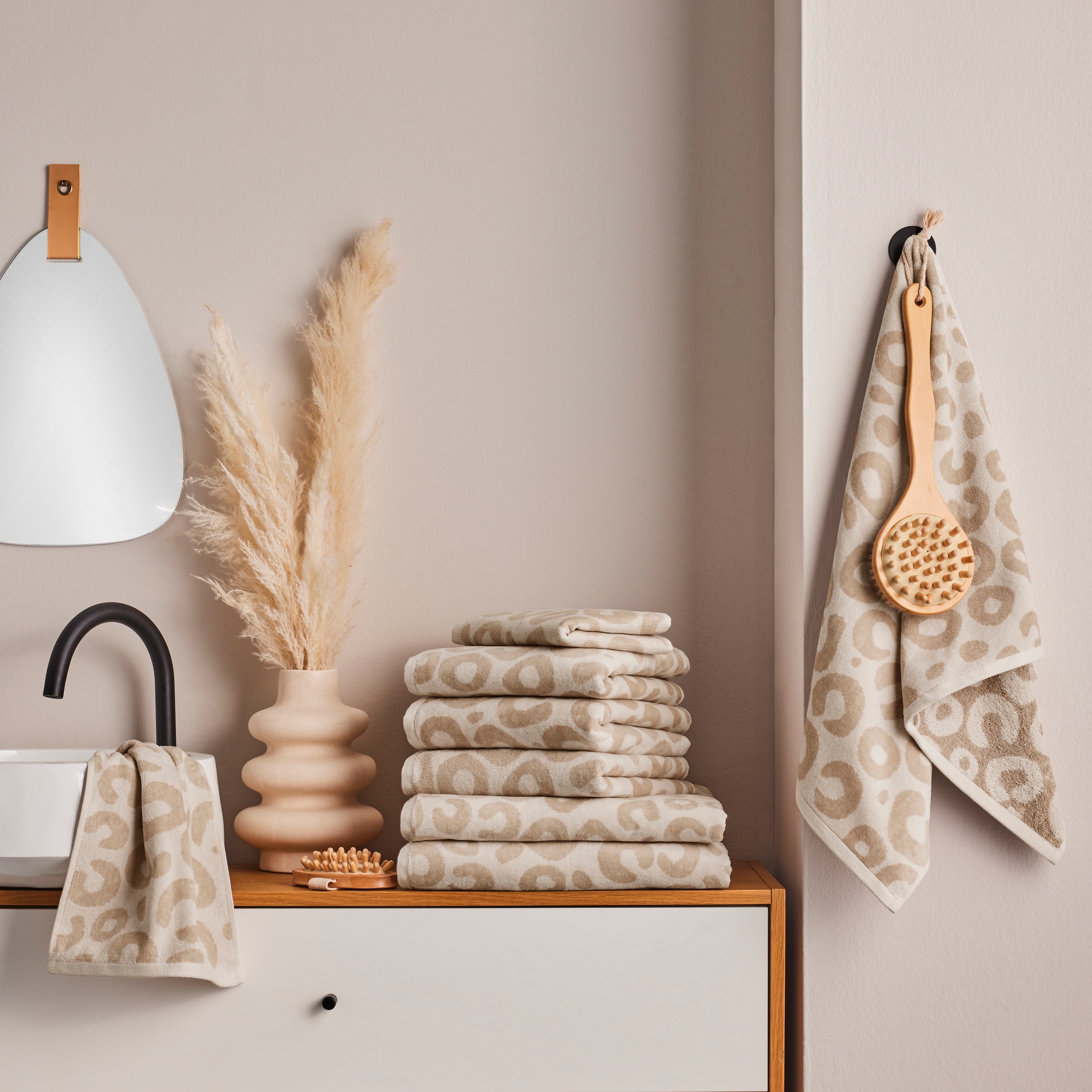 OTTO home Handtuch Set "Anna Leopardmuster, 8-tlg Handtuch-Set, 100% Baumwo günstig online kaufen