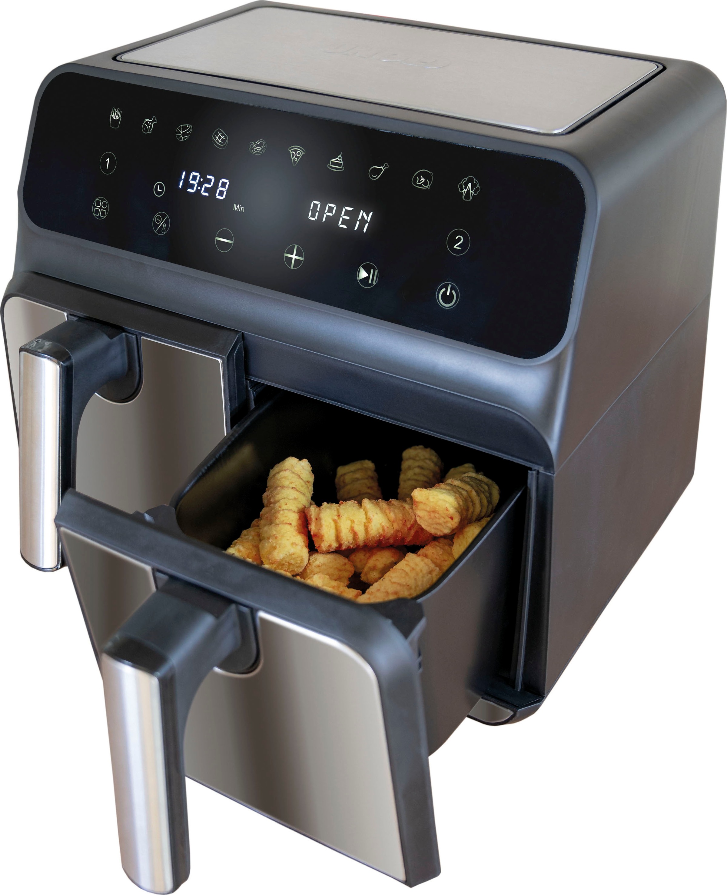 Unold Heißluftfritteuse »Doppelkammer TWIN ZONE 58685«, 1700 W, Fassungsvermögen 8 l