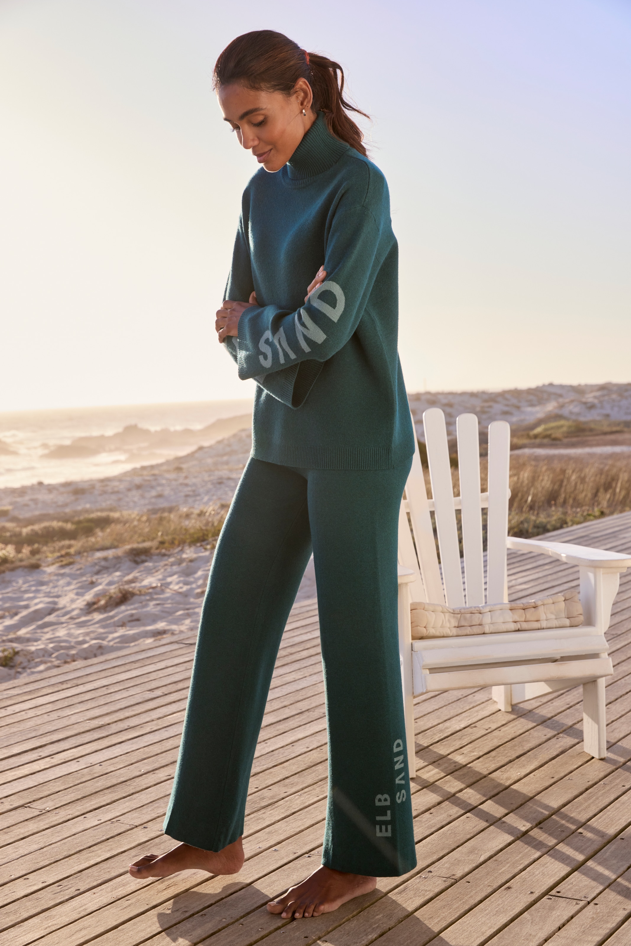 Elbsand Rollkragenpullover, aus hochwertigem Strick mit eingestricktem Logo günstig online kaufen