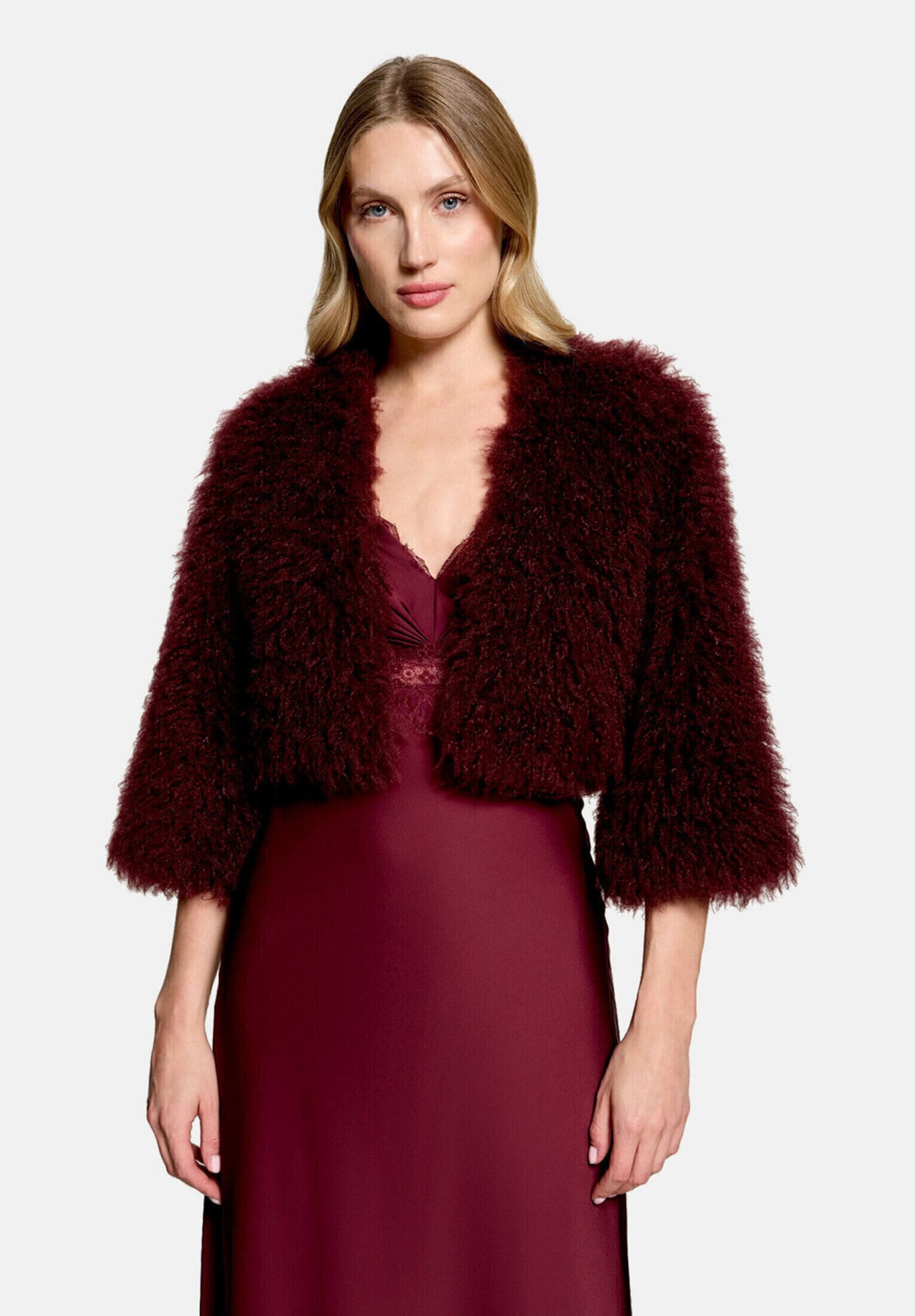 Vera Mont Fellimitatjacke »Damen mit Rundhalsausschnitt«