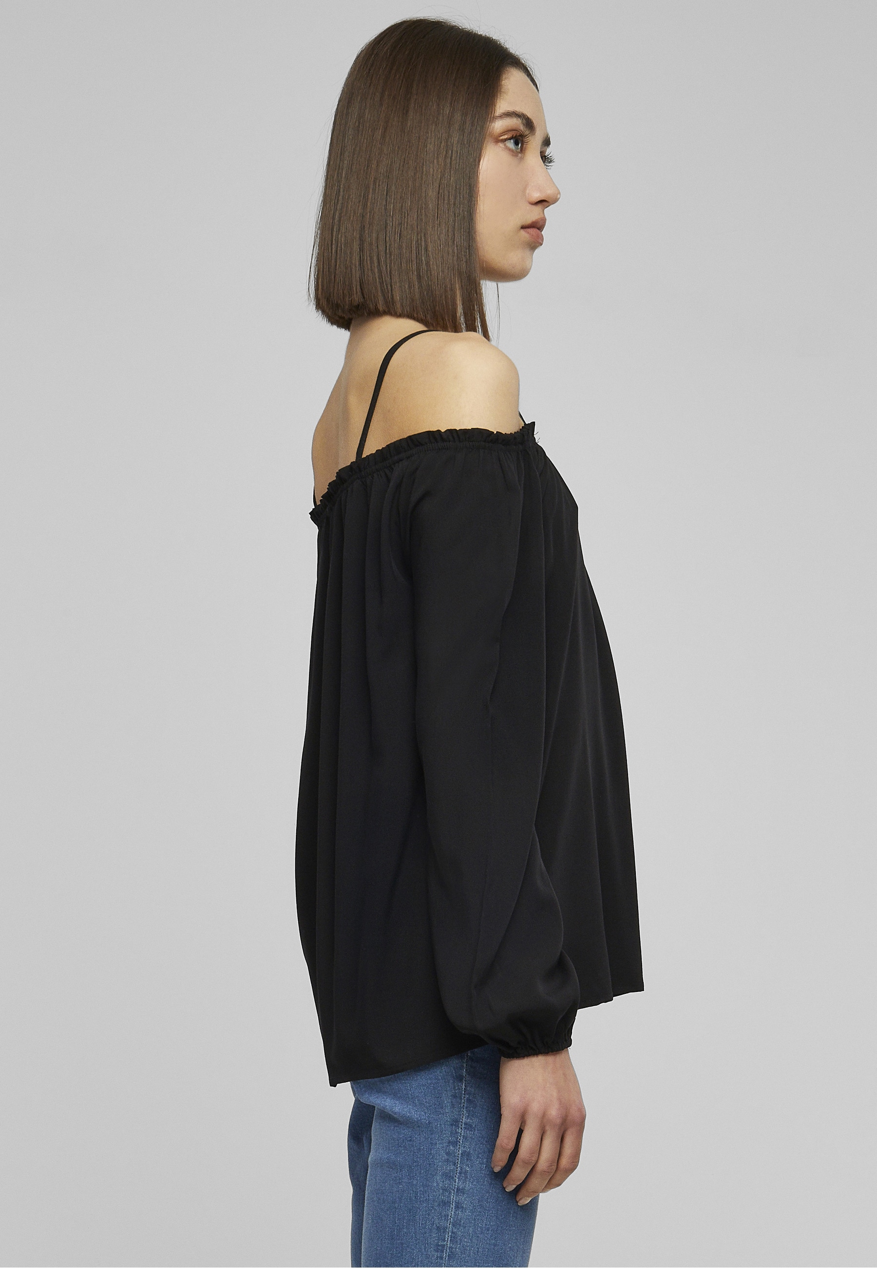URBAN CLASSICS Langarmshirt »Urban Classics Damen Ladies Cold Shoulder Longsleeve« 1 Stk.