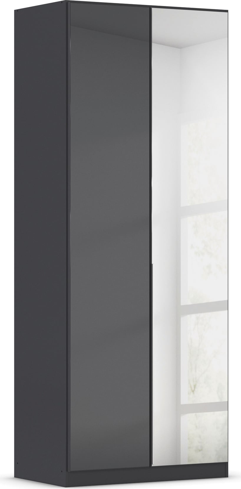 OTTO home Drehtürenschrank "Kleiderschrank Schrank Garderobe AGORDO mit Glasfront und Spiegel" in zwei Griff-Farben, Breiten 91-405 cm, durchdachte Innenausstattung, in 8 Breiten und 2 Höhen MADE IN GERMANY