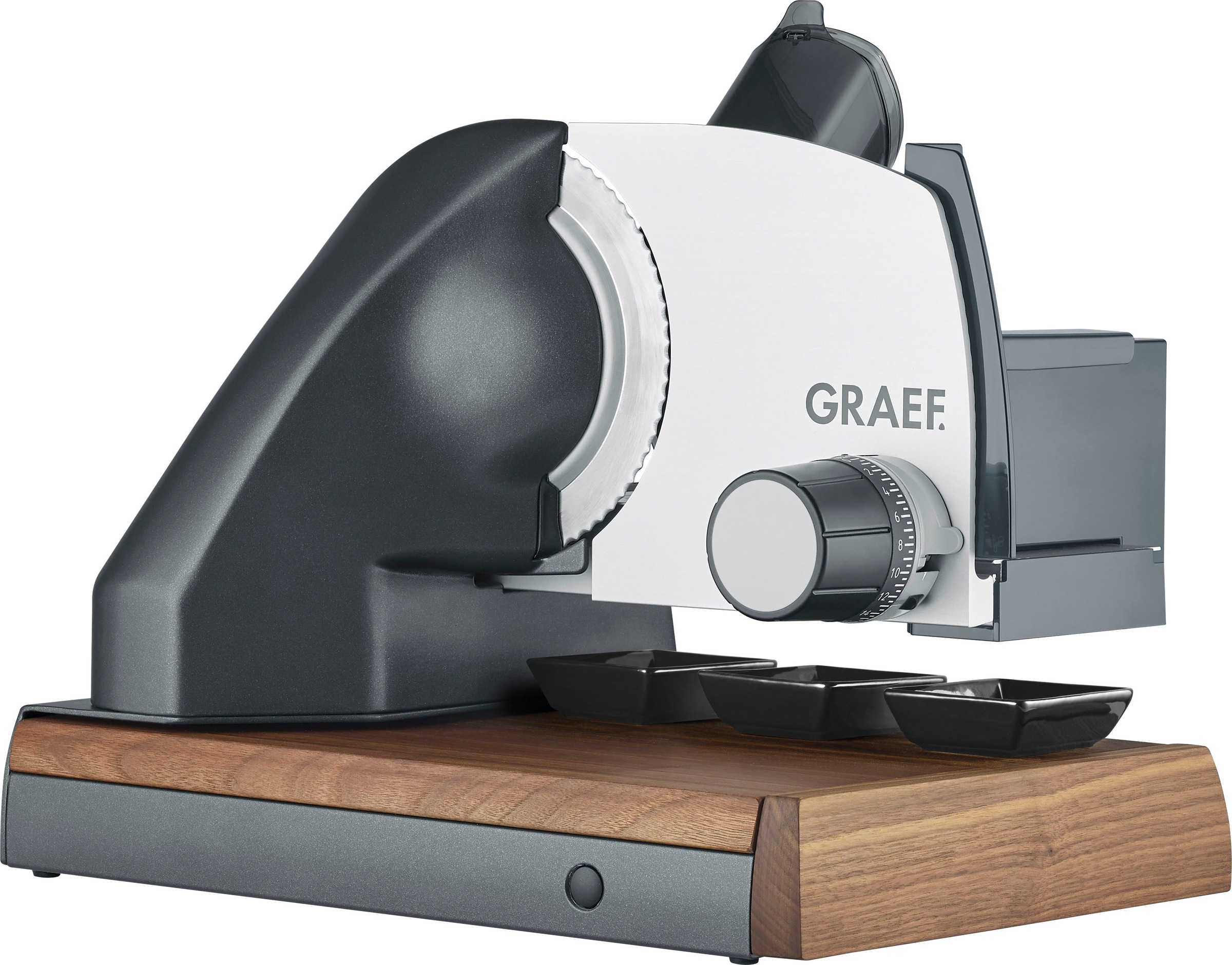 Graef Allesschneider "ICONIC²³ S55006" 170 W mit Walnussholz-Schneidbrett, günstig online kaufen