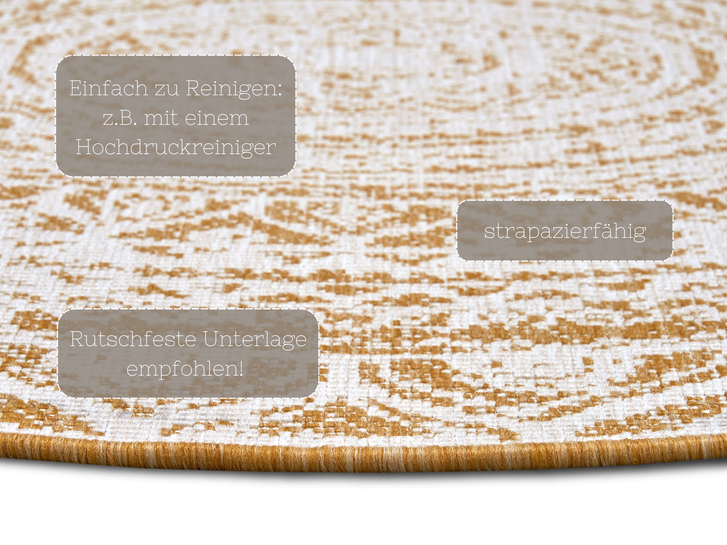 NORTHRUGS Teppich »Siruma Wendeteppich«, rund, 5 mm Höhe, In- & Outdoor, beidseitig, Orientalisch, Teppich, Garten, Flur