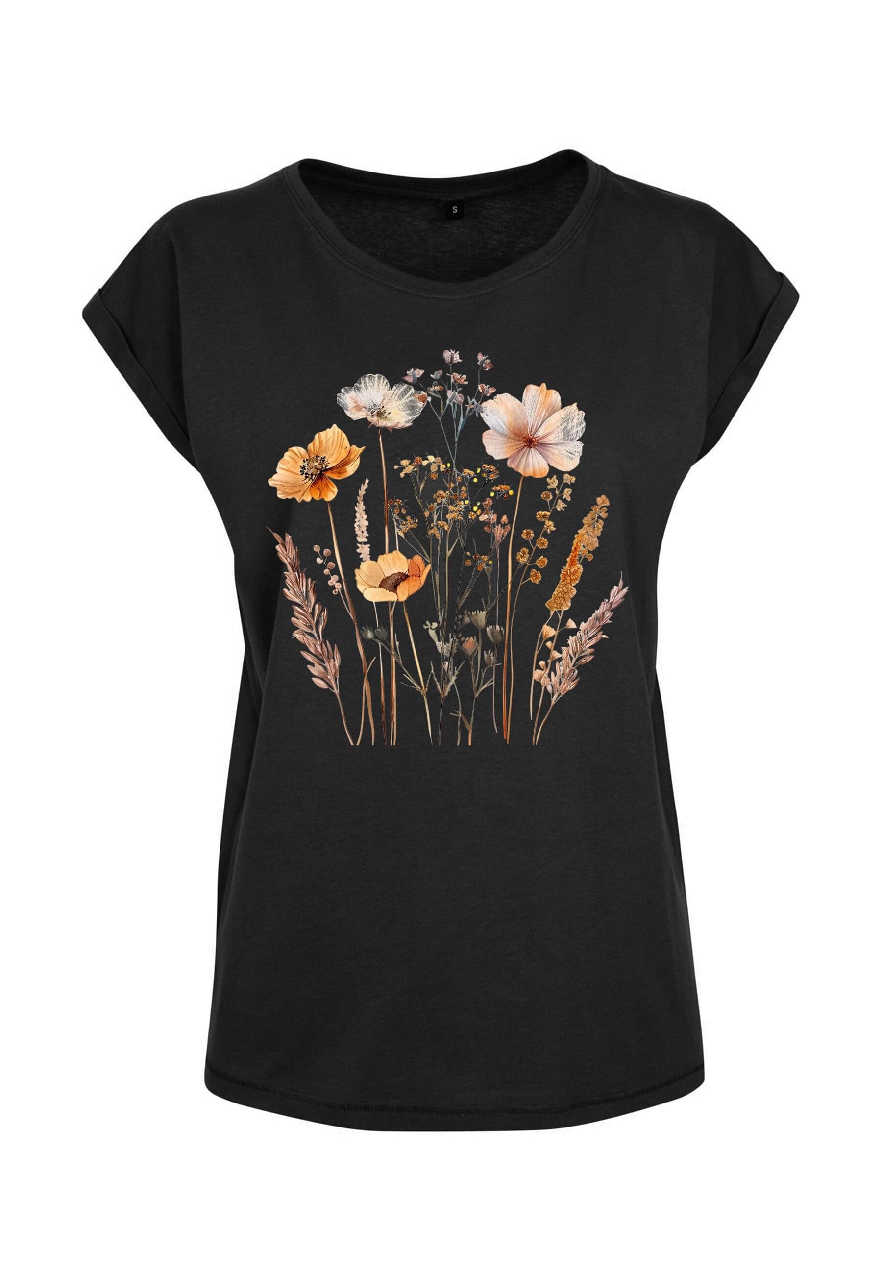 CLOUD 5IVE T-Shirt "CLOUD 5IVE Ladies Wildflower Black Tee", (1 tlg.) günstig online kaufen