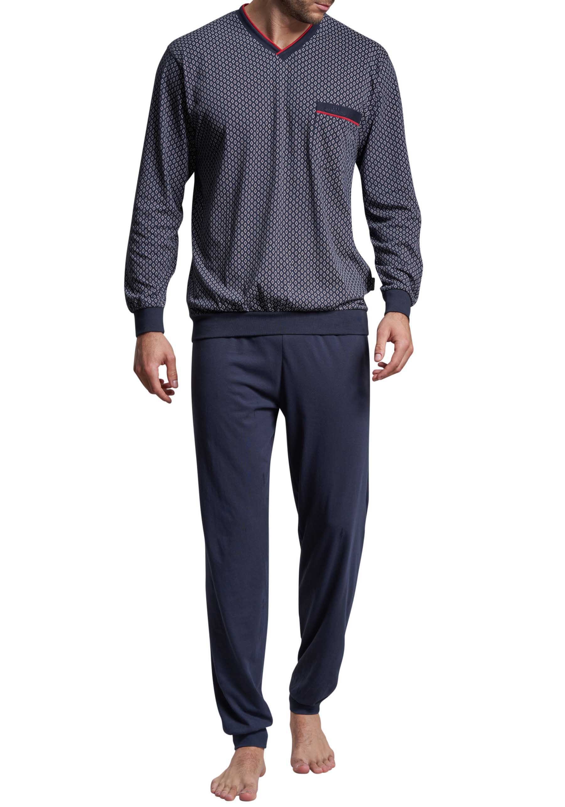 GÖTZBURG Pyjama "Manhattan", (2 tlg.), Langarm, V-Ausschnitt, lange Hose, V günstig online kaufen