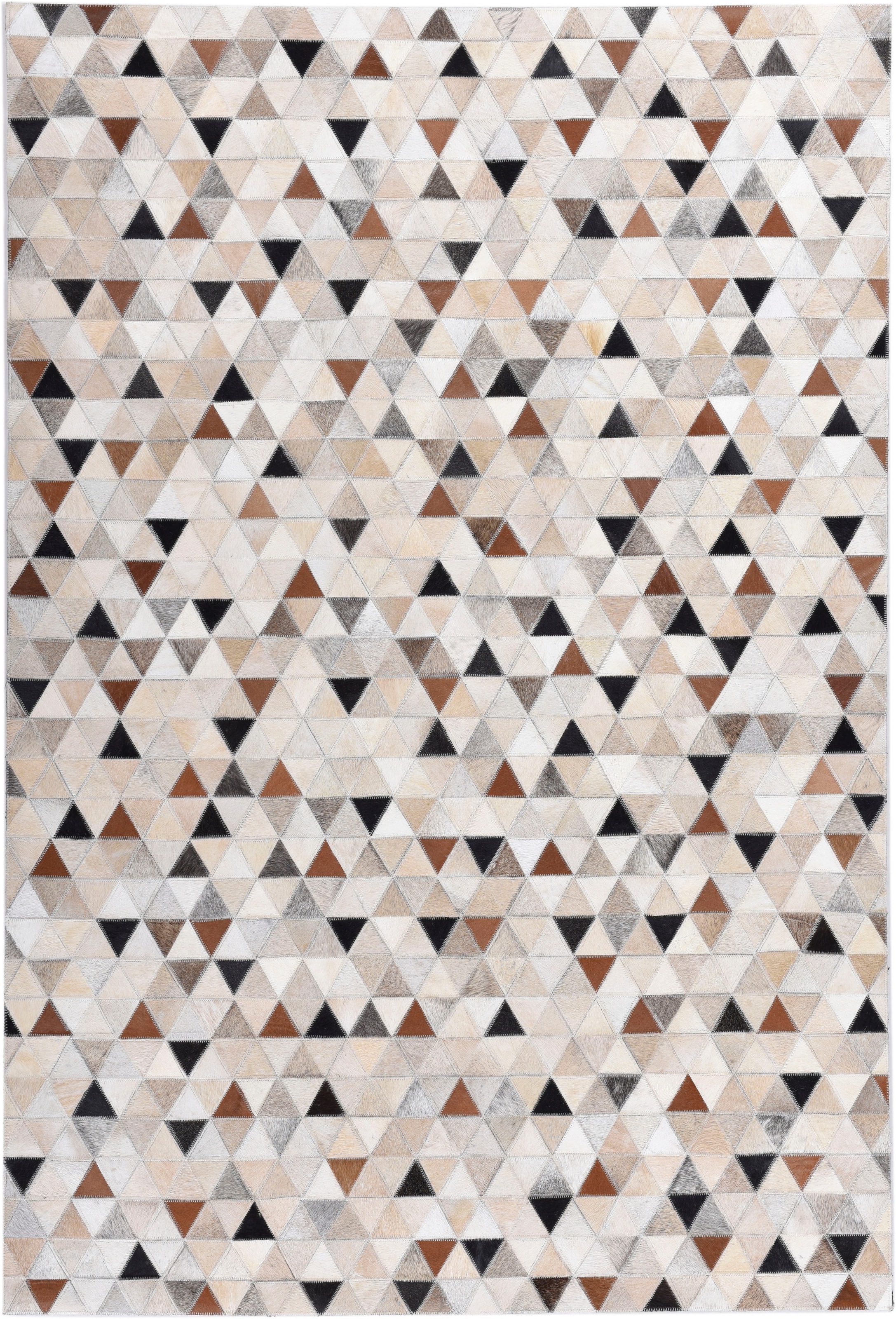 THEKO Fellteppich »Kobe«, rechteckig, 3 mm Höhe, Patchwork, handgenäht, echtes Rinderfell in Naturtönen