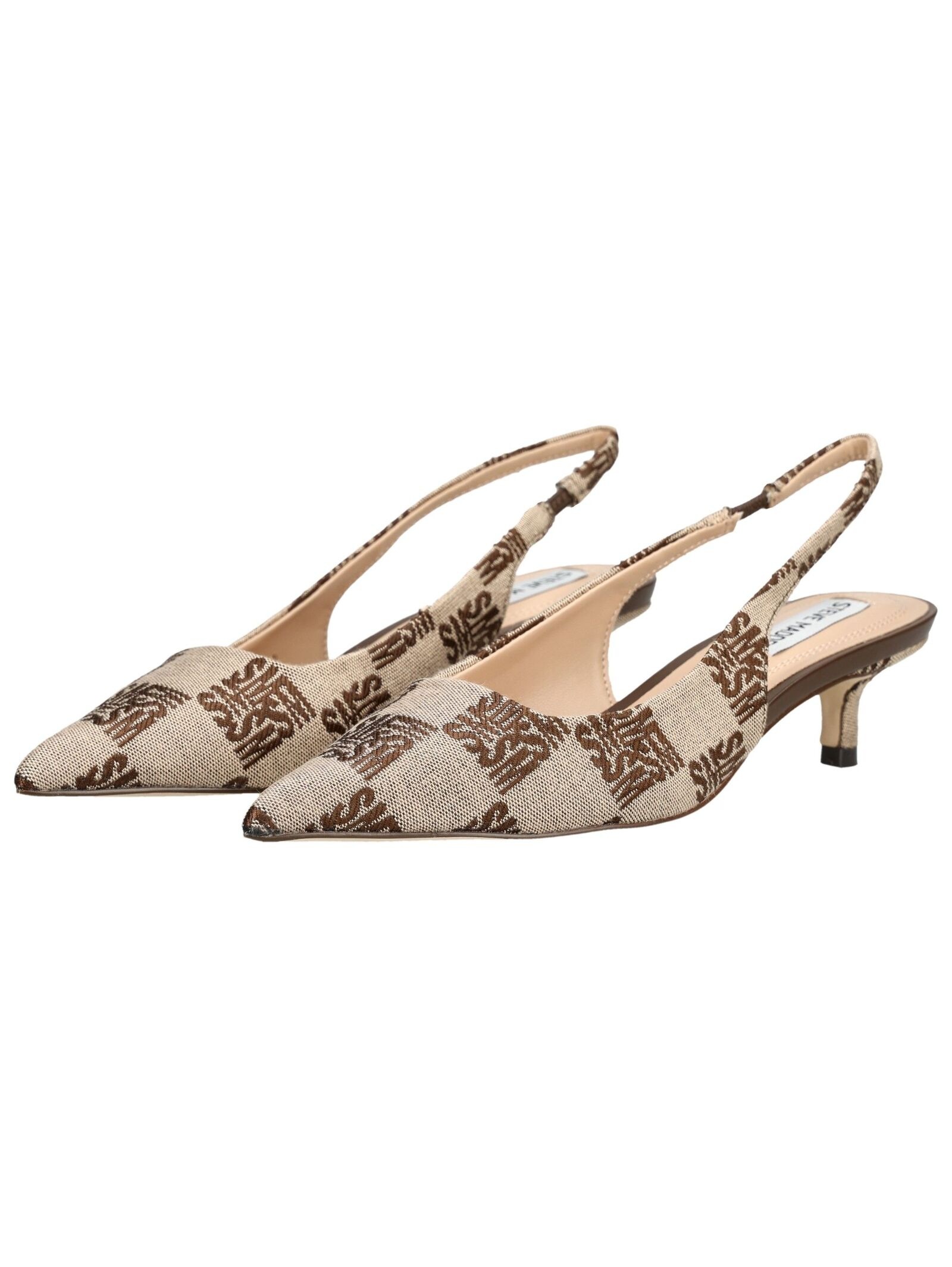 Slingpumps STEVE MADDEN "STEVE MADDEN Pumps Lederimitat", Damen, Gr. 37, braun, Lederimitat, Schuhe Slingpumps 3