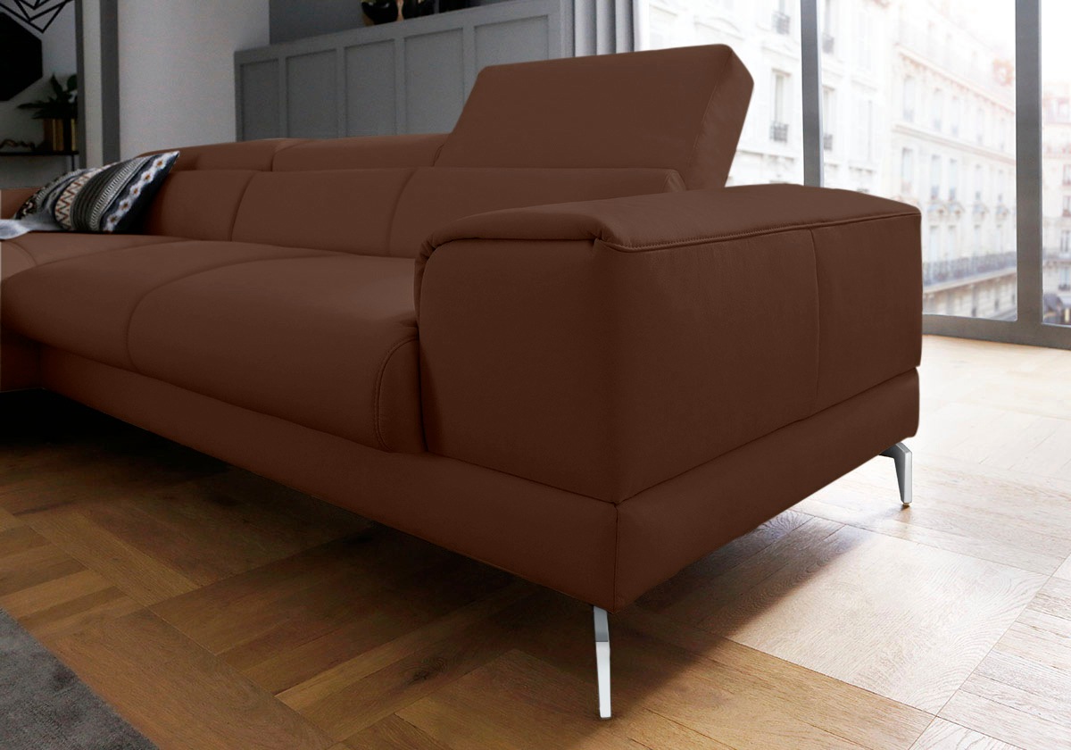 Thumbnail - W.SCHILLIG Ecksofa "piedroo, Designsofa mit tollem Sitzkomfort, bequem und elegant, L-Form", Kopfteilverstellung, wahlwe...