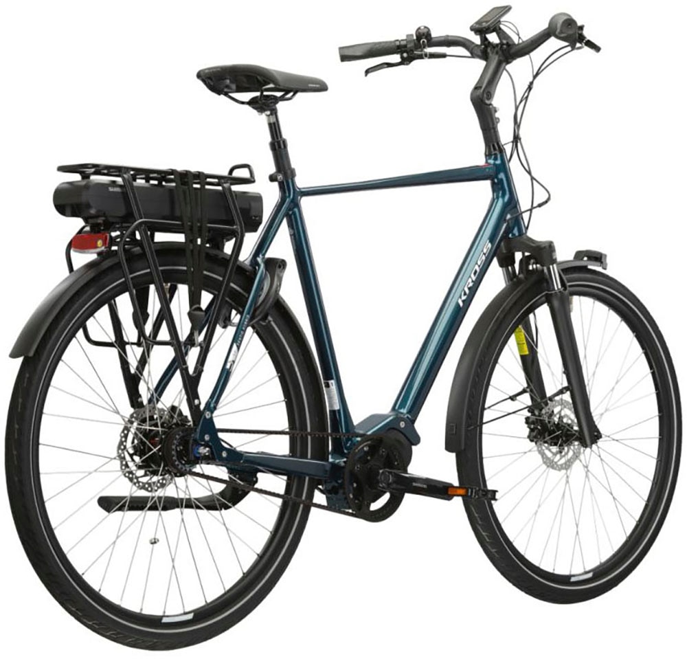 Kross »E-Citybike Sentio Hybrid 5.0 28 Zoll blau« 7 Gang Shimano NEXUS Schaltwerk Nabenschaltung Mittelmotor 250 W Pedelec, Elektrofahrrad für Damen und Herren