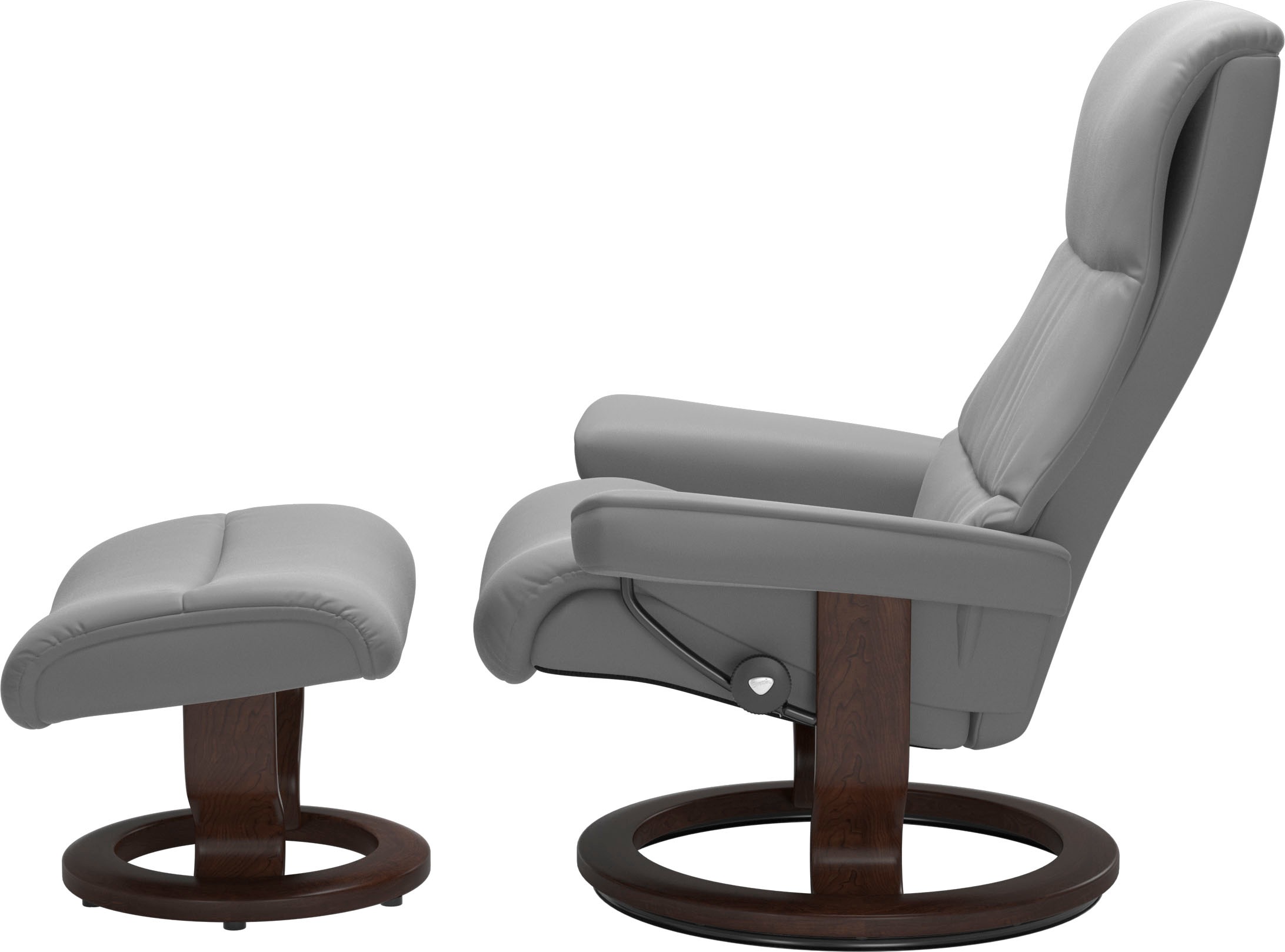 Stressless® Relaxsessel »View«, (Set, Relaxsessel mit Hocker), mit Classic Base, Größe S,Gestell Braun