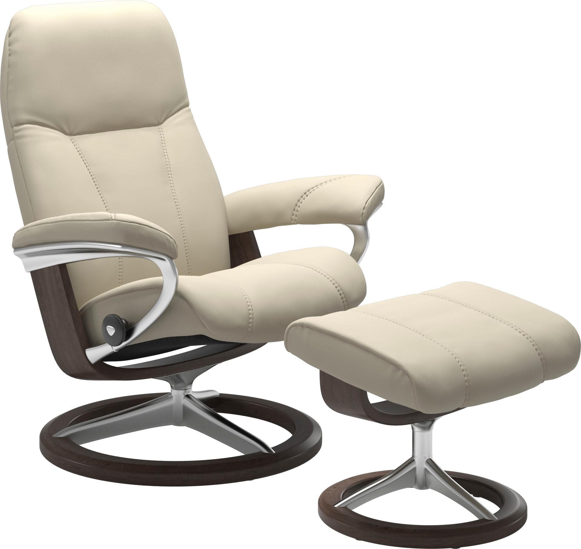 Stressless Relaxsessel "Consul" Set, Relaxsessel mit Hocker, mit Hocker, mit Signature Base, Größe S, Gestell Wenge