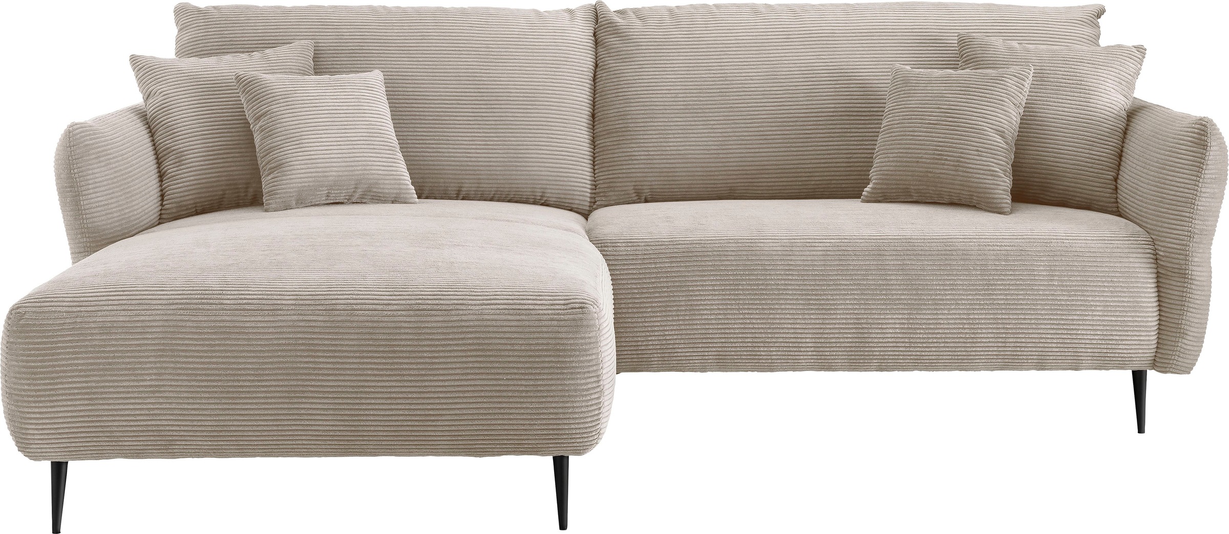 Home affaire Ecksofa inklusive Armlehnenverstellfunktion, 4x Zierkissen gra günstig online kaufen