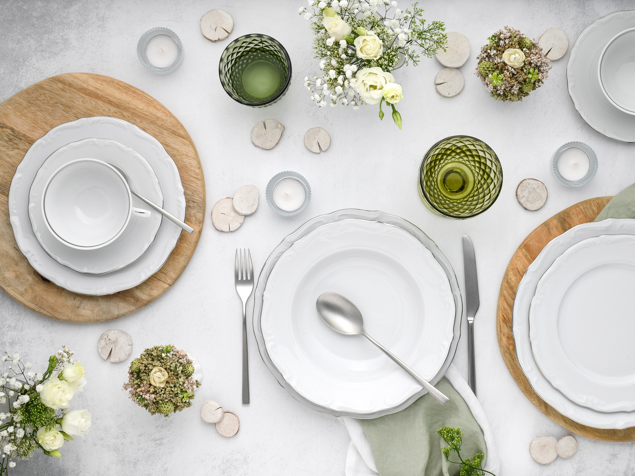 CreaTable Kombiservice »Maria Theresia, Kombi-Service 30-tlg«, (Set, 30 tlg.), Traditionelle Porzellanform