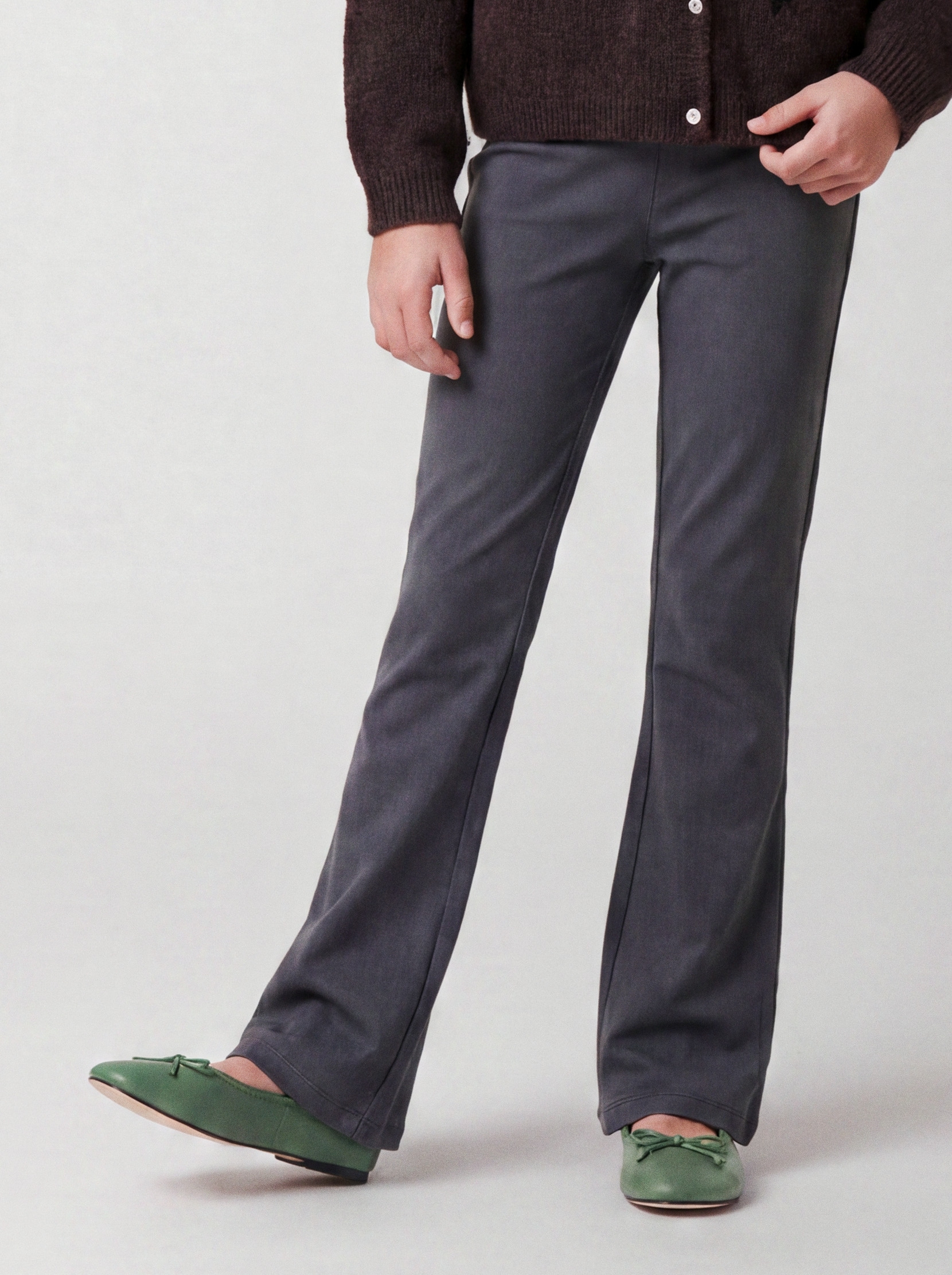 Name It Jerseyhose "NKFFRIKKALI für Mädchen mit ausgestelltem Bein und Viskose" unifarben, casual, ausgestellt, Viskosemix, ohne Kragen