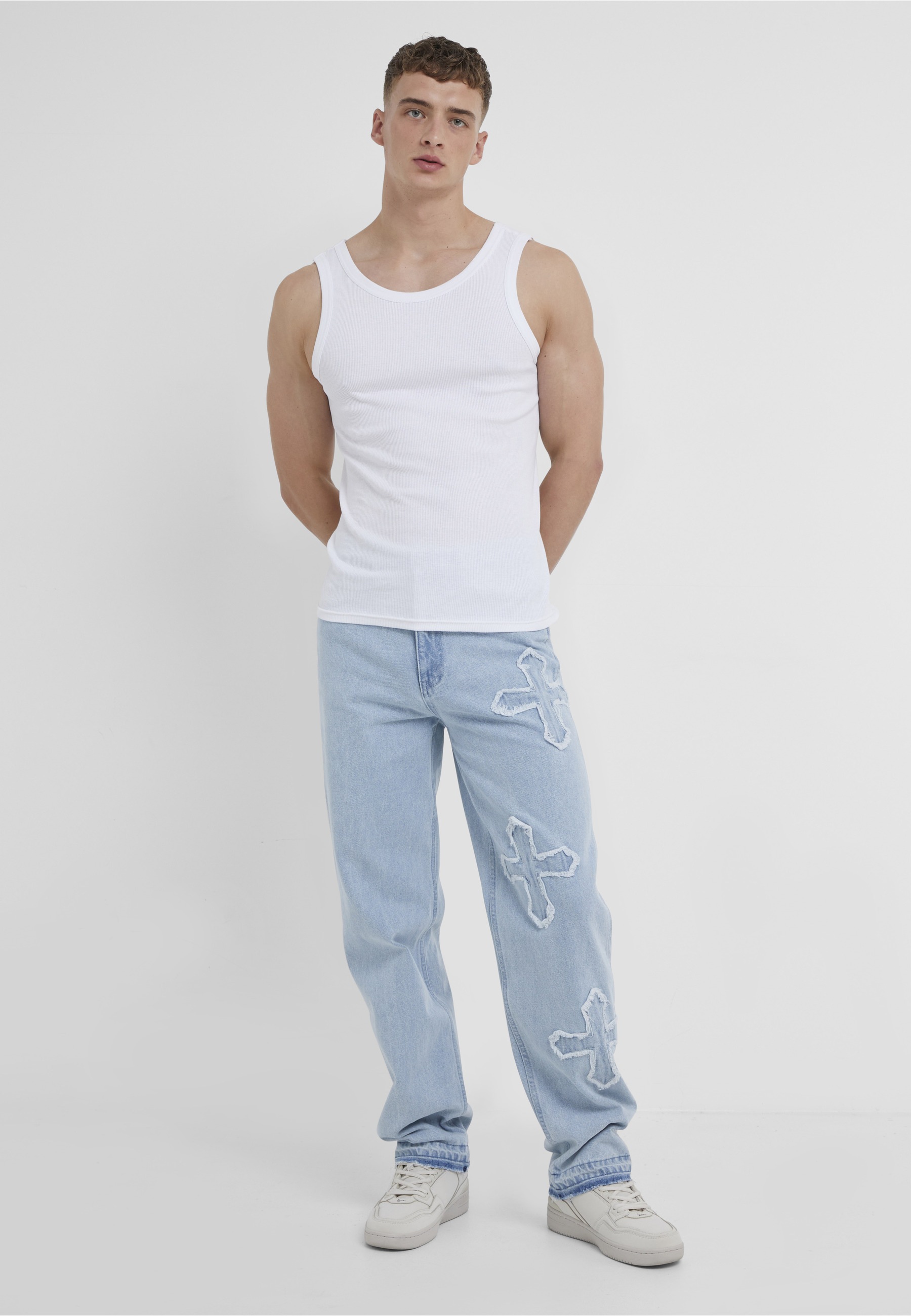 Karl Kani Bequeme Jeans »Karl Kani Herren KK OG Distressed Cross Baggy Five Pocket Denim«
