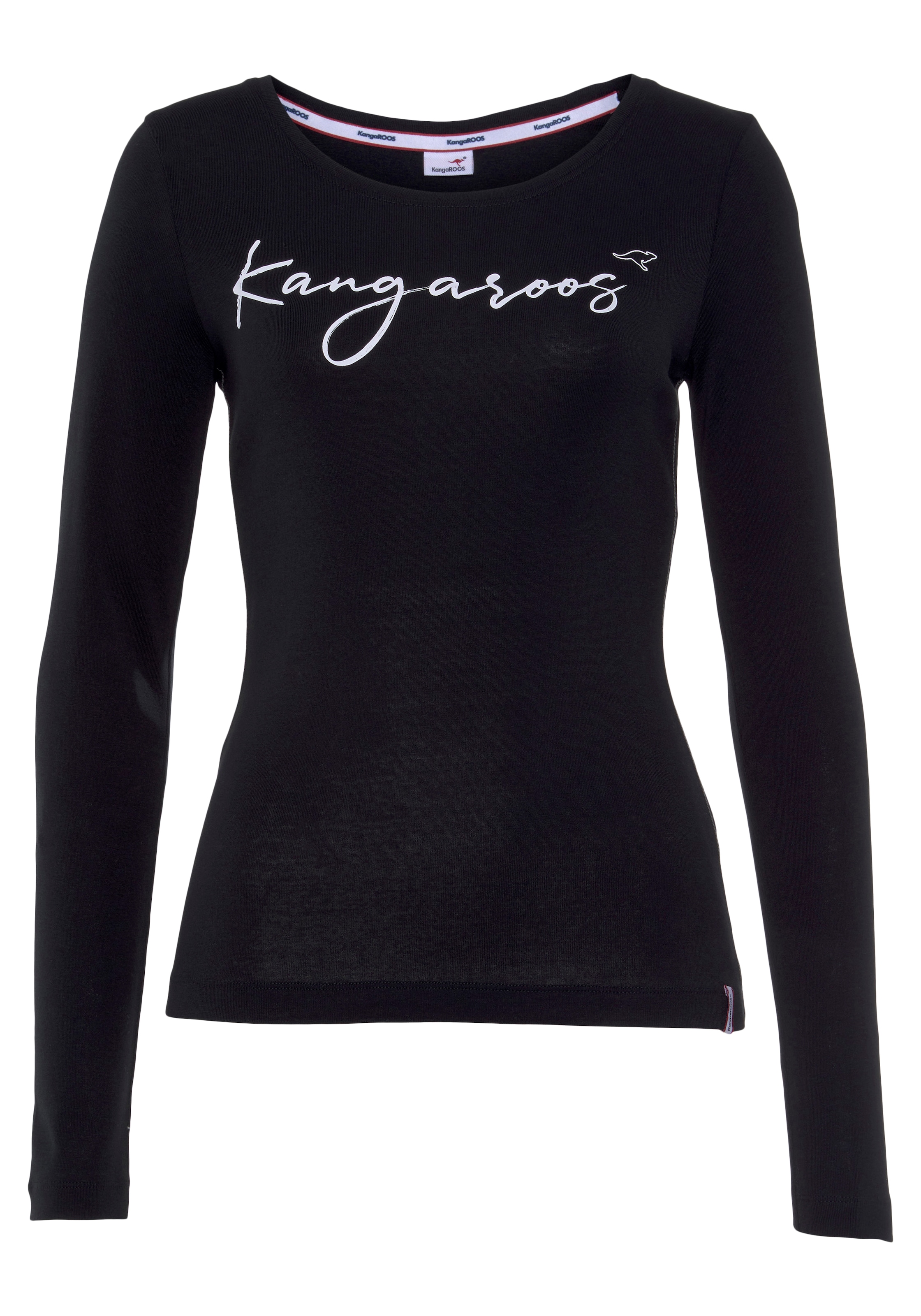 KangaROOS Longsleeve, Langarm, sehr figurbetont, aus Rippware, aus 100% Baumwolle
