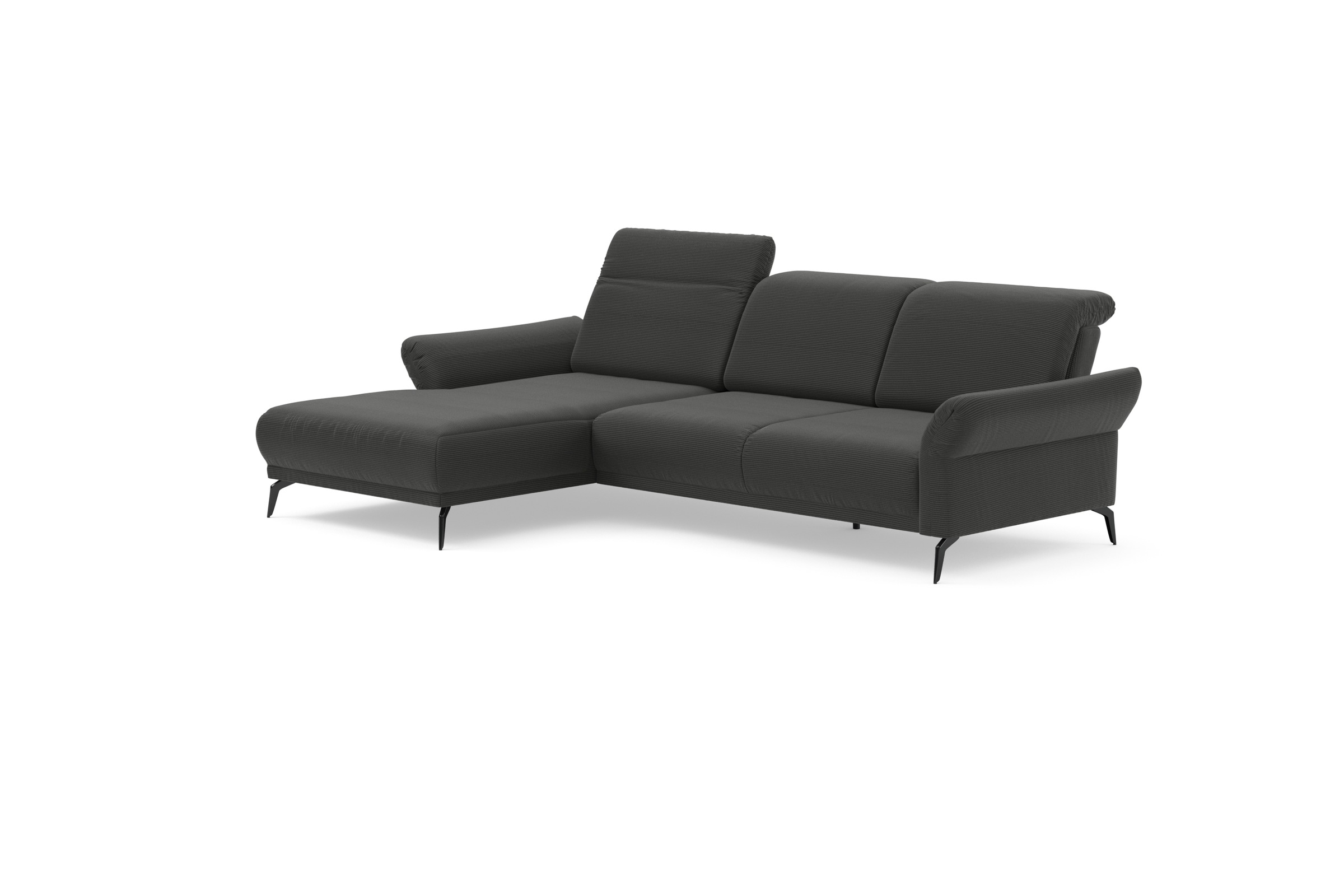 INOSIGN Ecksofa »Coco L-Form«, Sitztiefen-, Arm- und Kopfteilverstellung, Cord-Bezug, Fußhöhe 15 cm