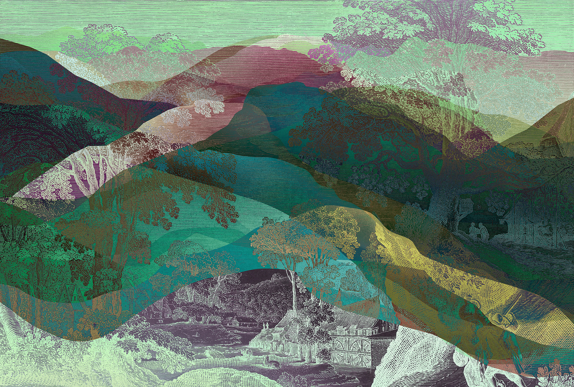 living walls Fototapete "Walls by Patel Hidden Valley" glatt Vlies, Wand