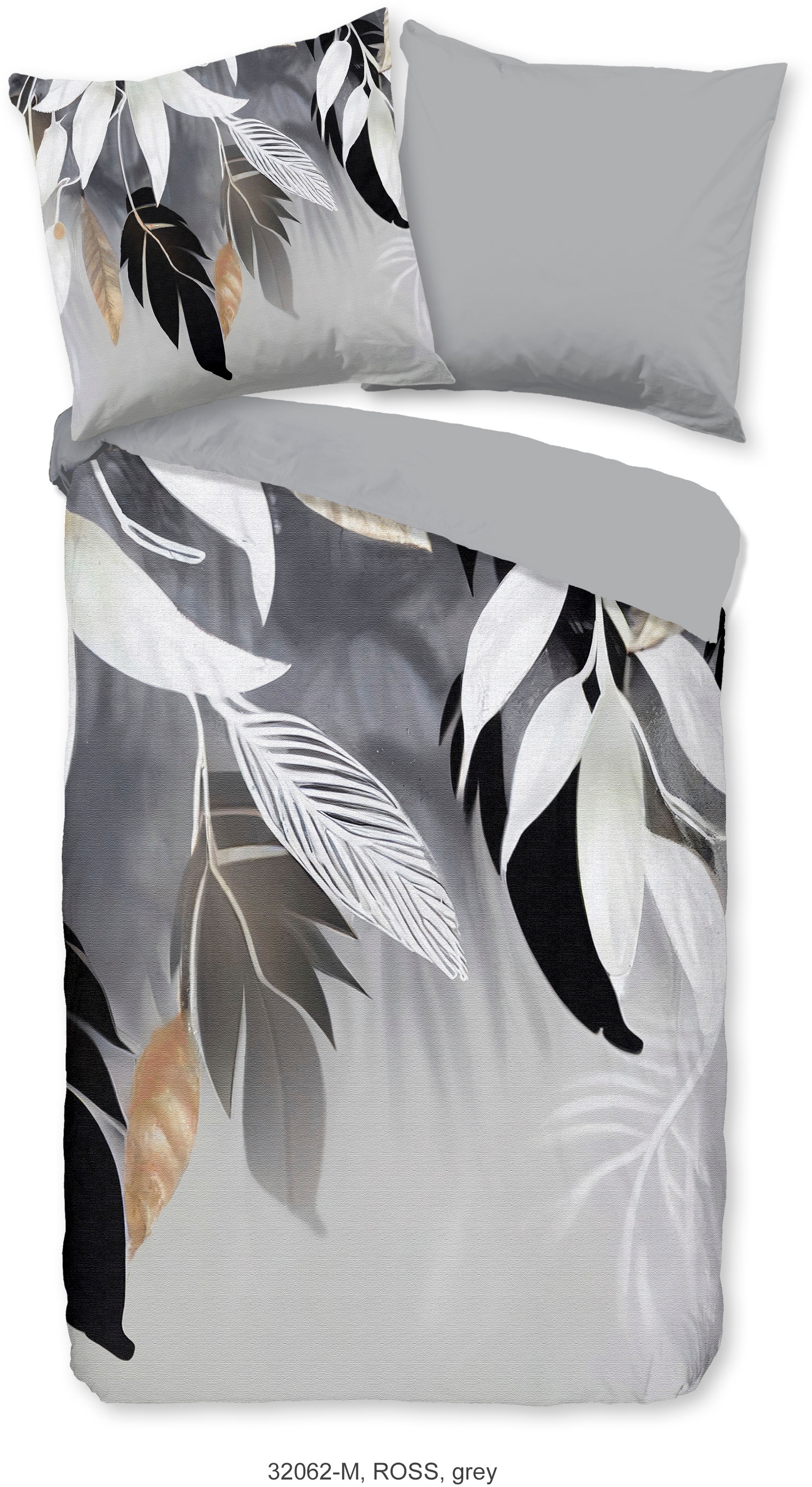 PURE luxury collection Wendebettwäsche "Ross leaves" 2 Stk. Mikrofaser, 135 günstig online kaufen