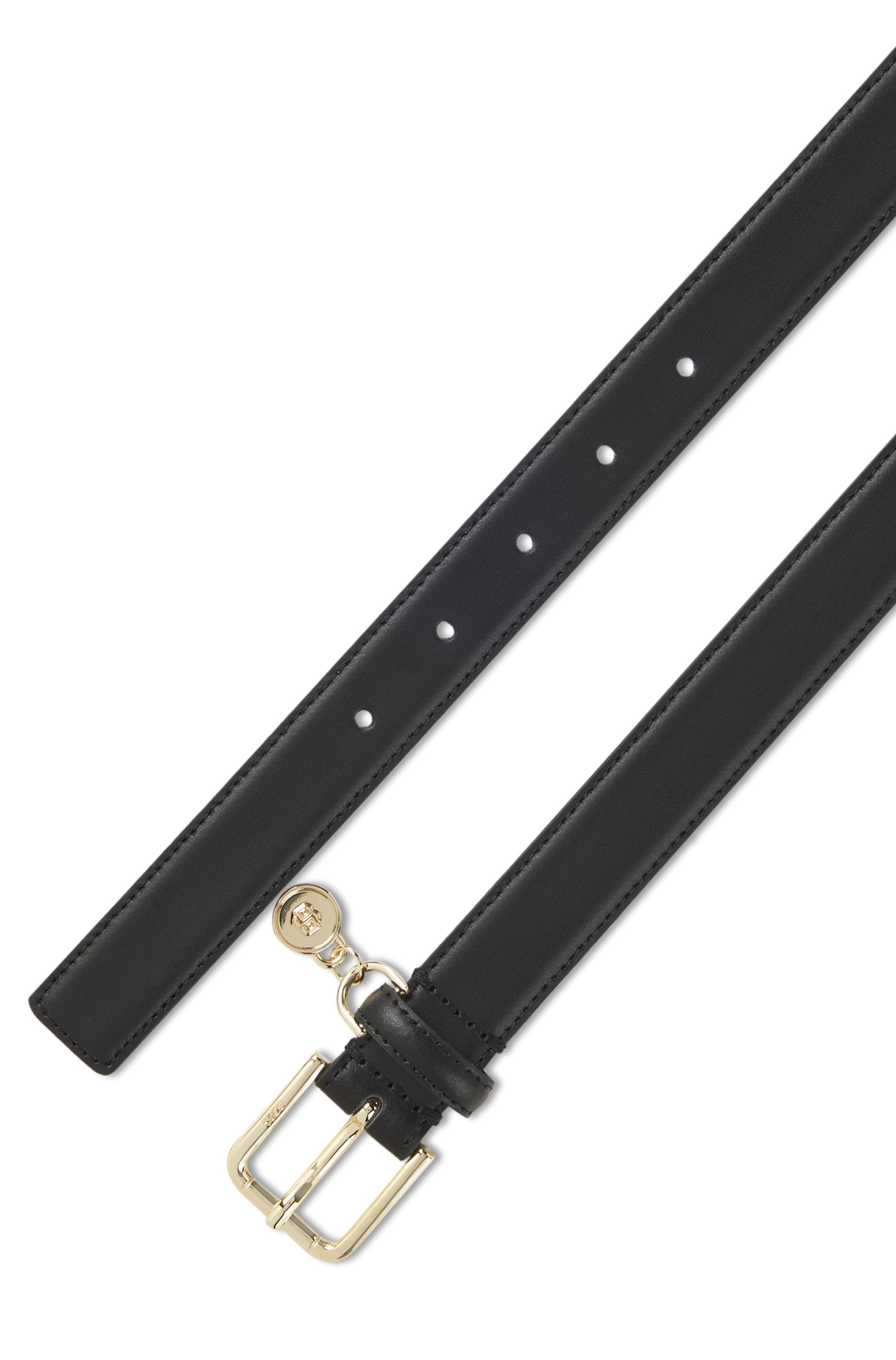 BOSS Ledergürtel »Navya-ChBey-GSt Sz25« mit Anhänger mit Double-B-Monogramm