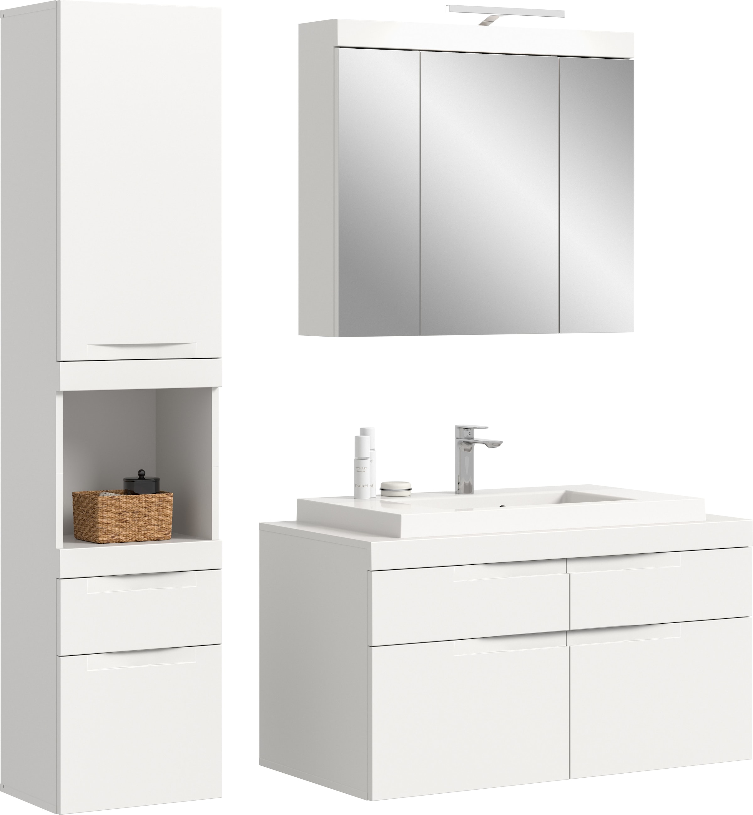 OTTO home Badmöbel-Set "MAOI, 3-tlg. Badkombi, hochwertige MDF Front, optional mit Beleuchtung"