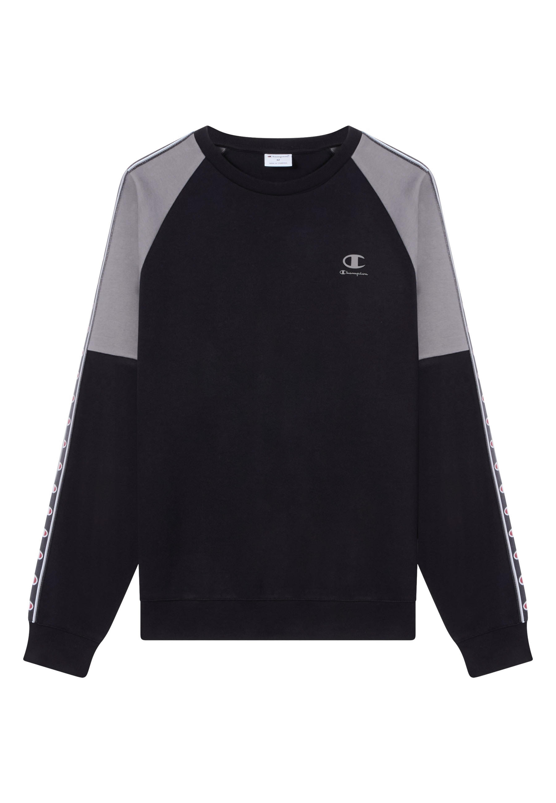 Champion Sweatshirt "Sports-inspired Interlock Crewneck with Tape detailing", ohne Verschluss, aus Baumwolle und Polyester, mit Rundhalsausschnitt