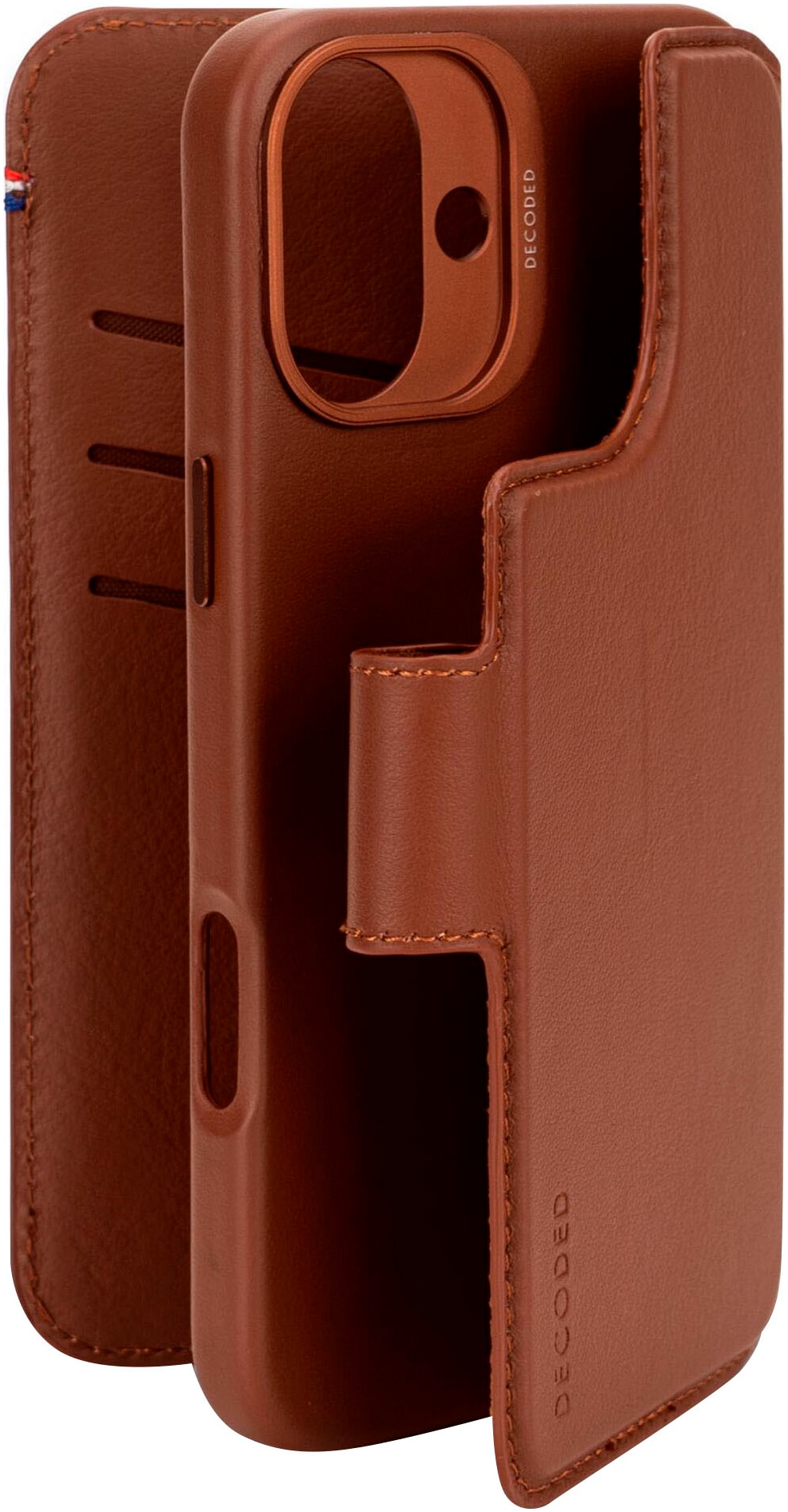DECODED Smartphone-Hülle »Leather Detachable Wallet iPhone 16 Plus«, Smartphones