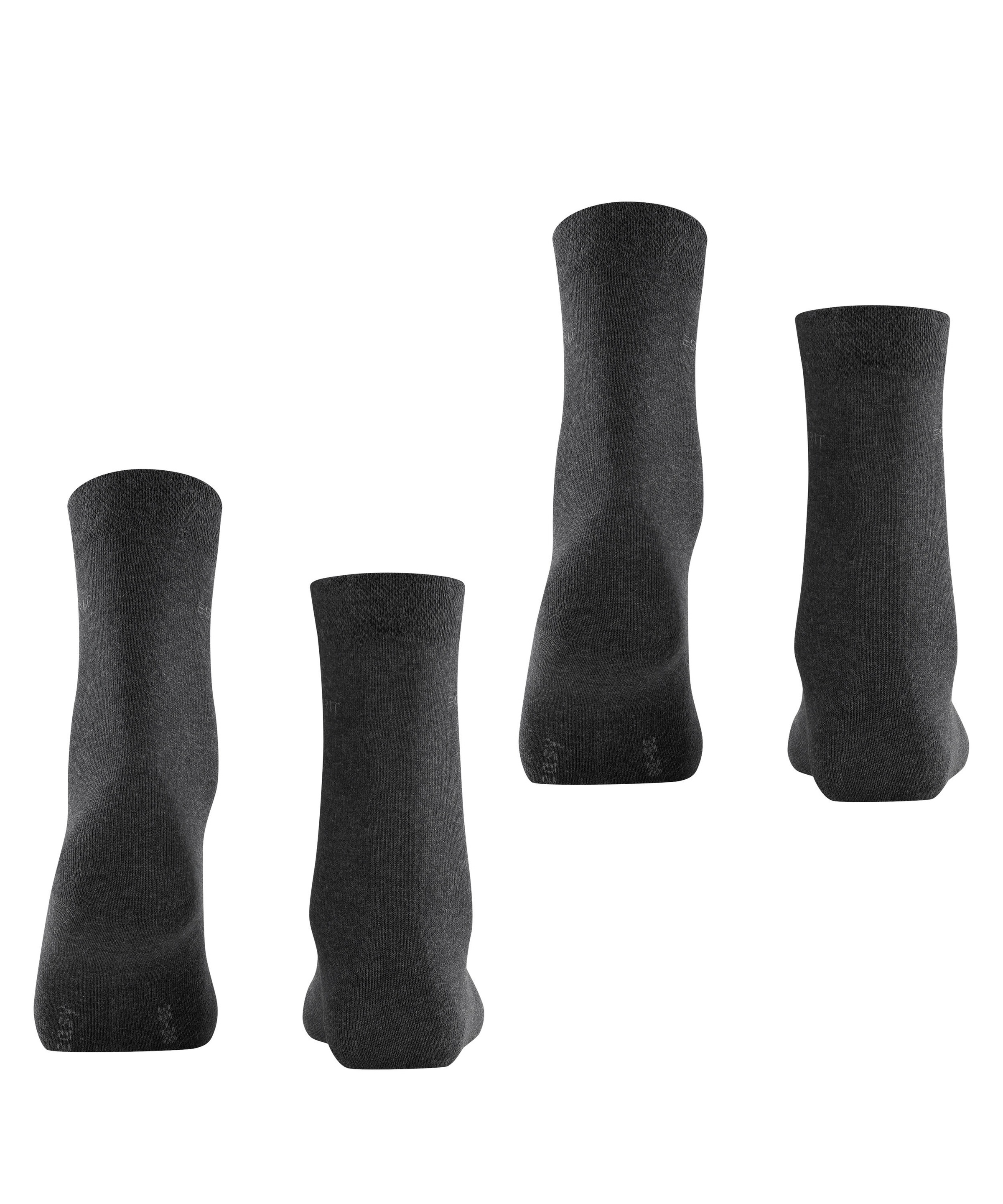 Esprit Socken »Basic Easy«, (2 Paar, 2er Pack), ohne einschneidendes Bündchen, Basic-Socke, Uni-Strümpfe atmungsaktiv