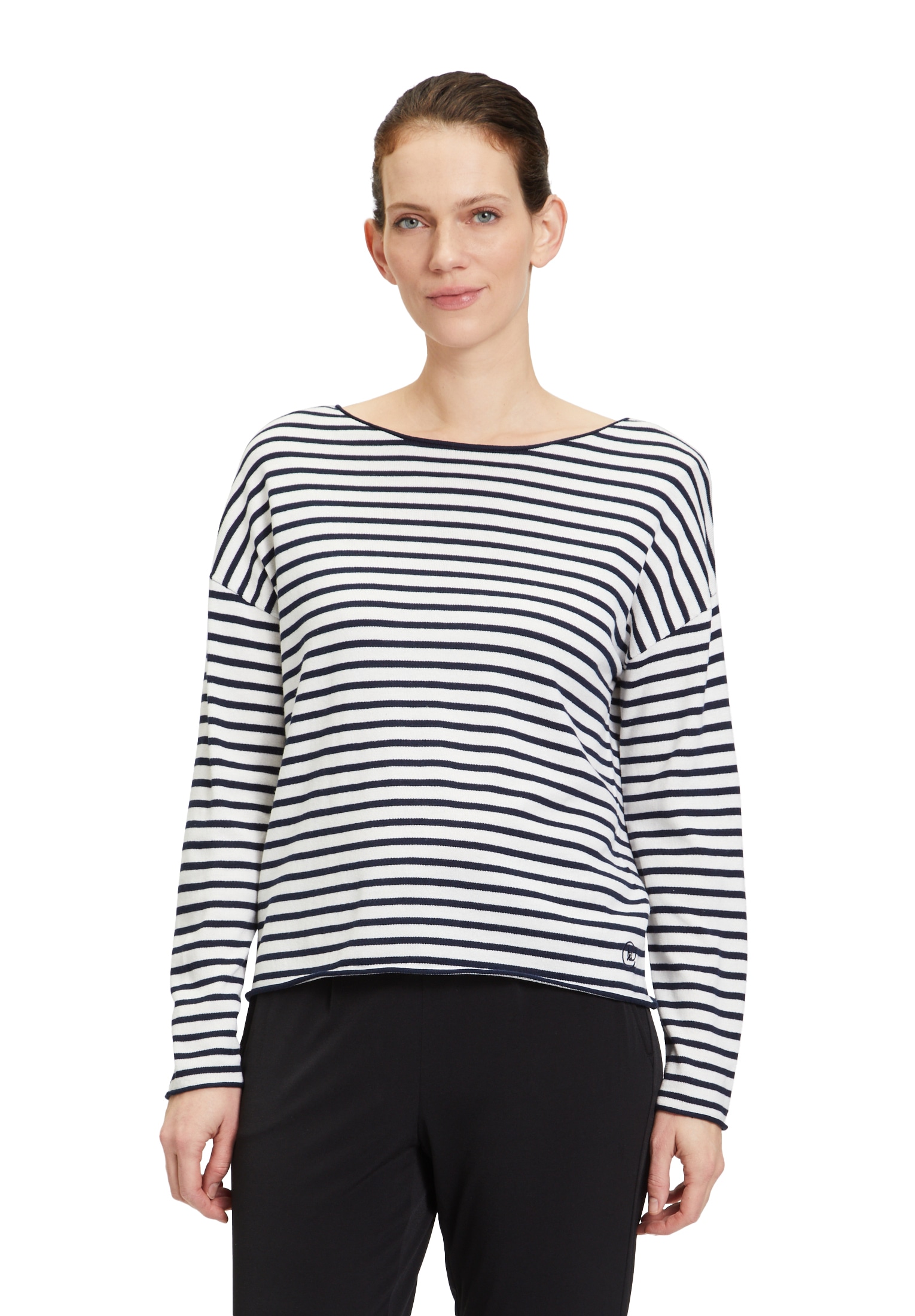 Betty&Co Strickpullover "Betty & Co Strickpullover mit U-Boot-Ausschnitt", Materialmix