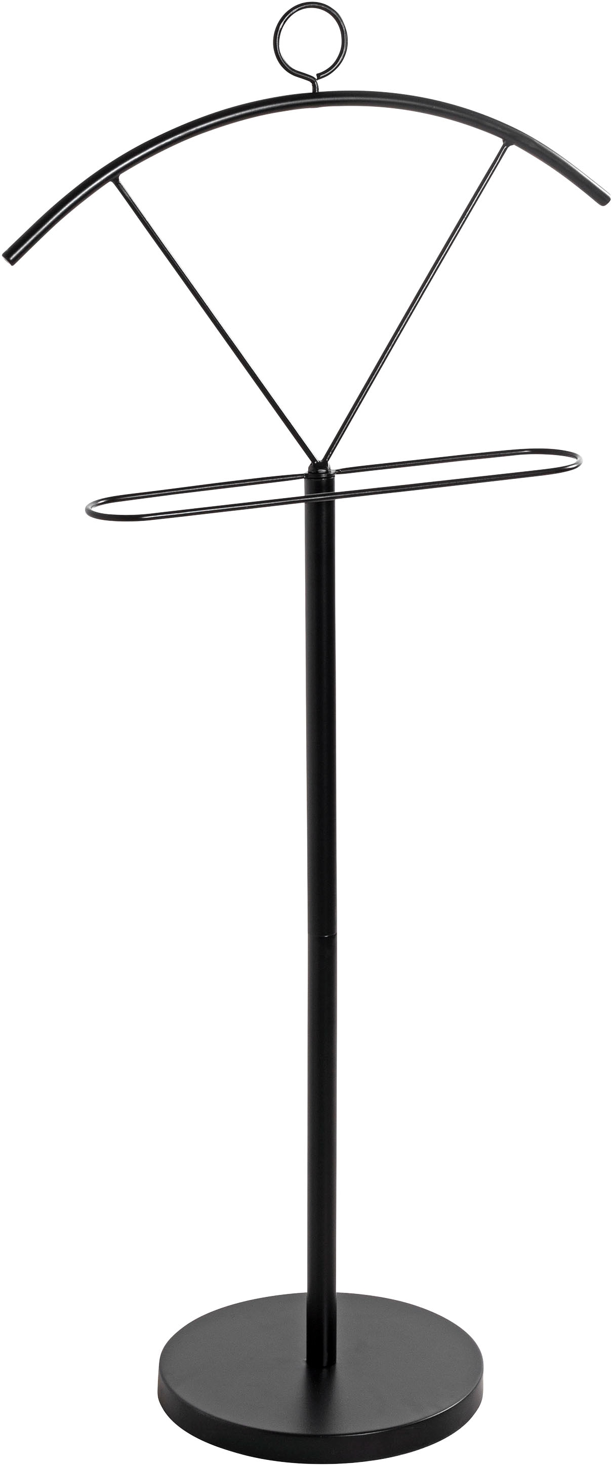 HAKU Herrendiener »Anzugständer, Dressboy, Kleiderboy, Kleiderbutler, Stiller Diener« freiform - aus Metall schwarz -B/T/H 51/28/117 cm