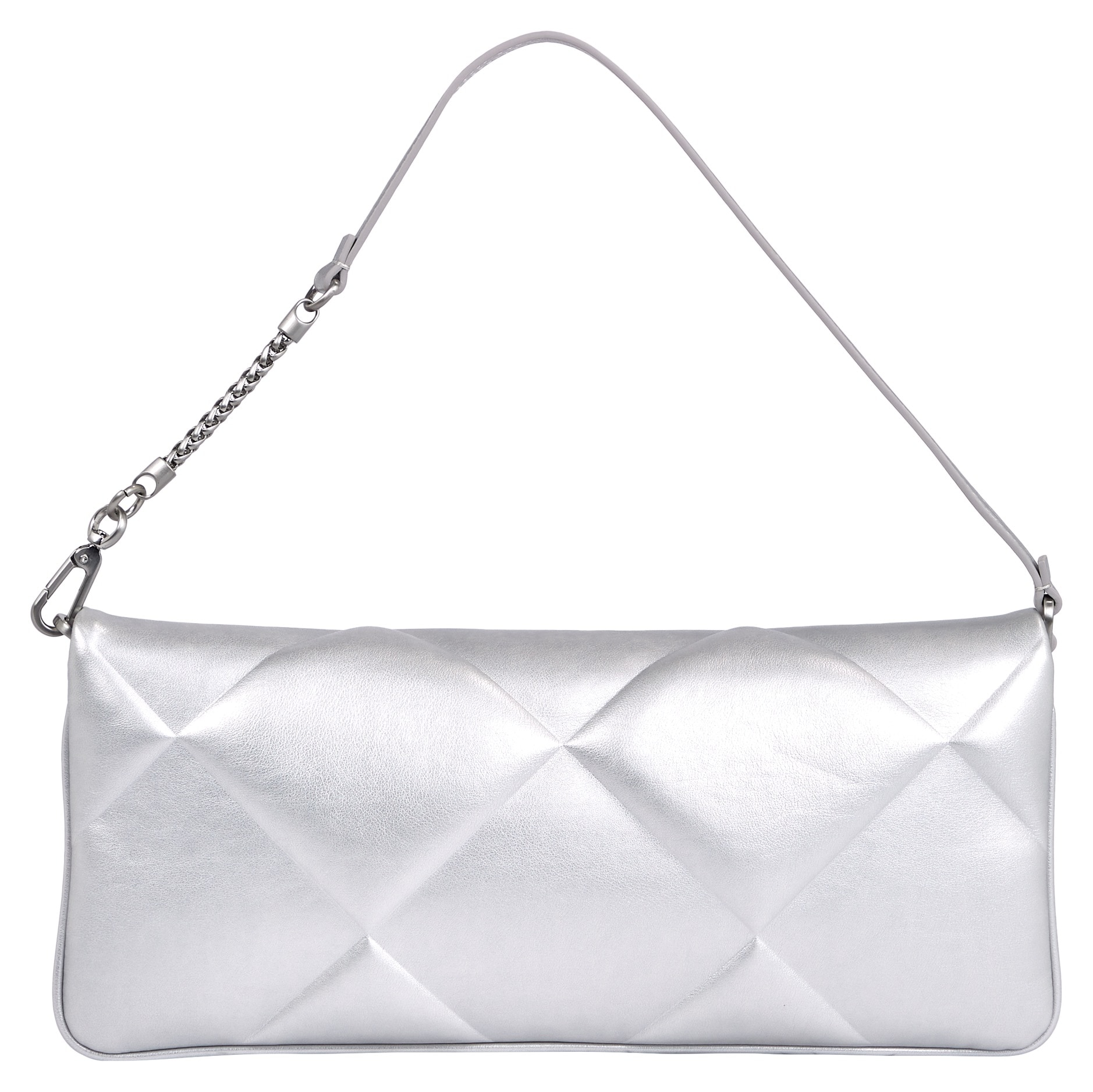 Calvin Klein Clutch »QUILT WRISTLET CLUTCH_MET«, in angesagtem Metalliclook