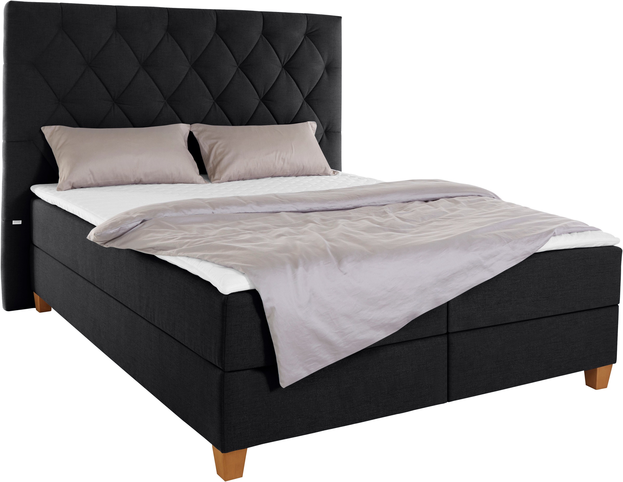 Home affaire Boxspringbett "Harmones hoch", in 3 Breiten, Härtegrad auch im günstig online kaufen