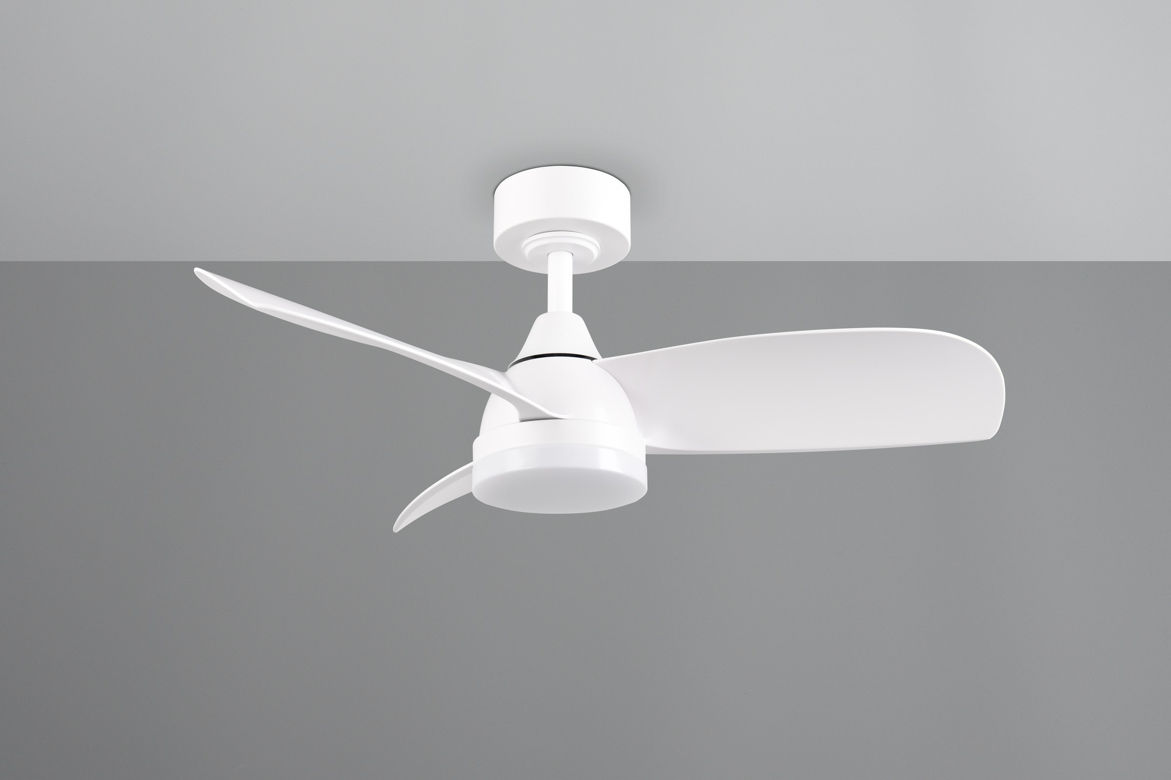 REALITY Leuchten LED Deckenleuchte »HELSINKI mit Ventilator, Deckenventilator mit Licht inkl Fernbedienung«, 1 flammig, Leuchtmittel LED-Board | LED fest integriert, 6 Geschwindigkeiten höhenverstellbar Vor-& Rücklauf dimmbar Nachtlicht