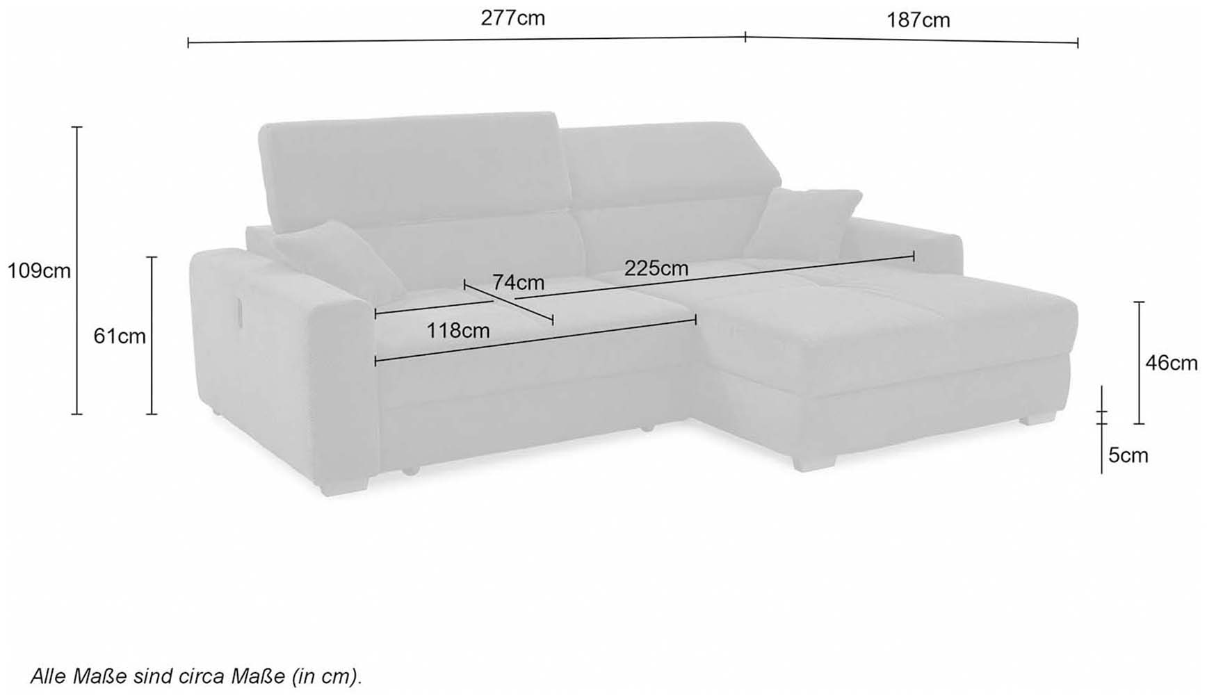 Jockenhöfer Gruppe Ecksofa »Slider, L-Form, 140kg Belastbarkeit«, elektromotorische Sitztiefenverstellung,USB-Ladeports,mit Kopfstützen
