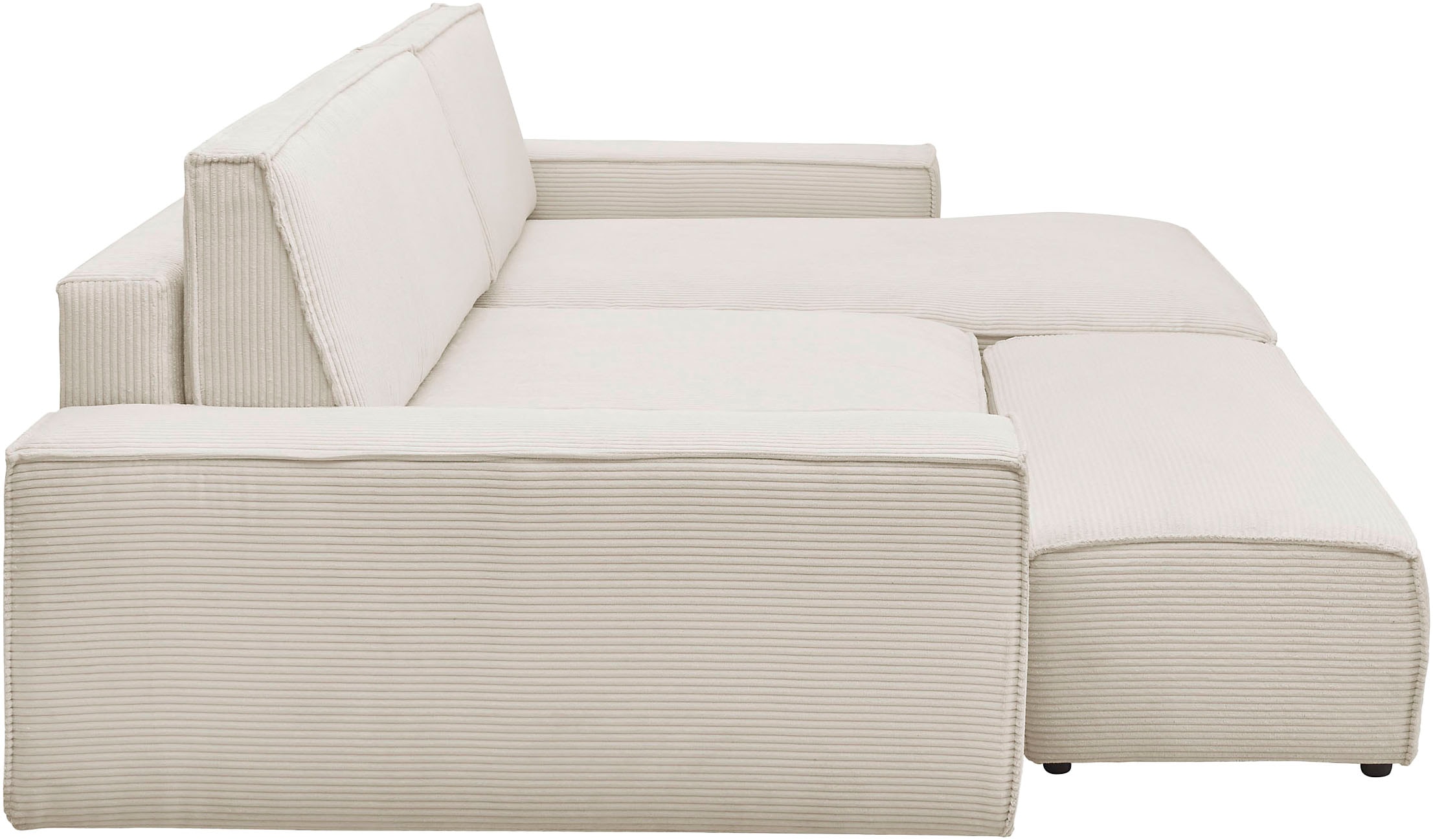Home affaire Polsterecke »NEU: SHERWOOD XXL tief, L-Form mit Schlaffunktion, Big-Sofa mit Hocker«, (Set, 2 St.), stellbar zum Schlafsofa (Krokodilverbinder), Cord, Leinenoptik