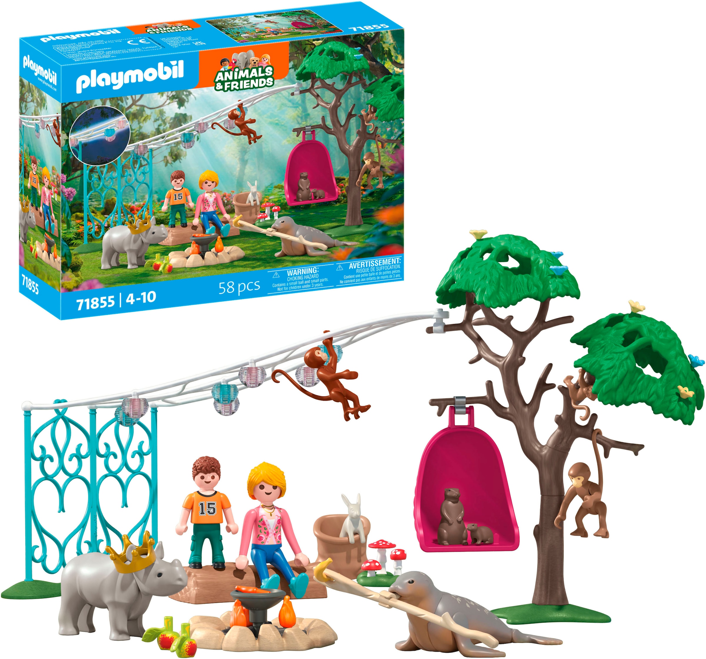 Playmobil® Konstruktions-Spielset »Lustige Geburtstagsparty (71855), Animals & Friends« Made in Europe