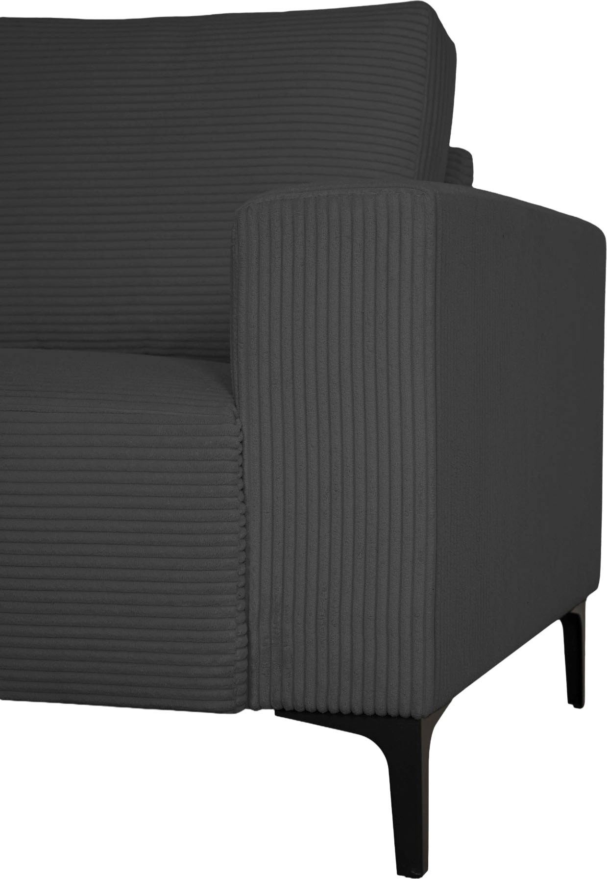Home affaire Ecksofa »Tournon L-Form, Breite 232 cm, Breitcord« Designsofa im nordischen Stil, Wellenunterfederung, Metallfüße