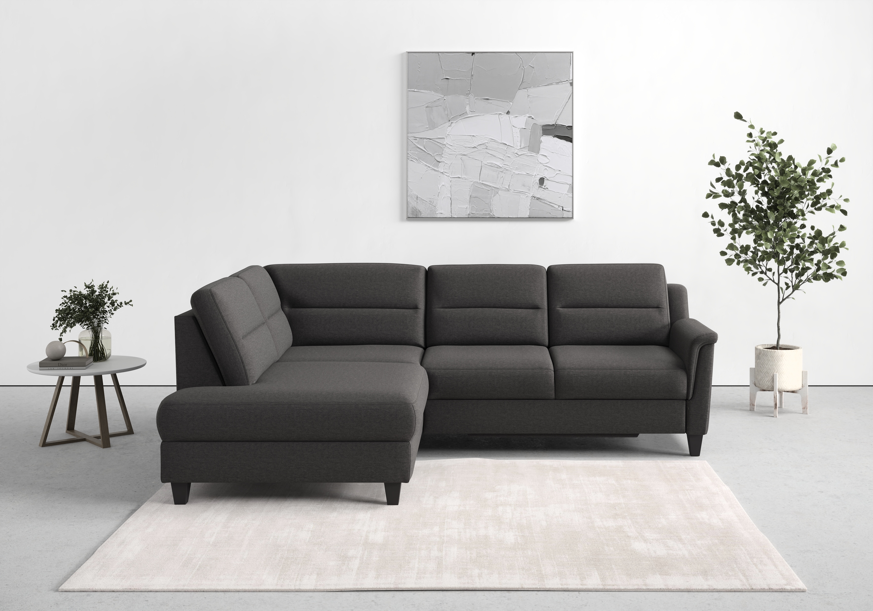 sit&more Ecksofa "Farö L-Form" inklusive Federkern, wahlweise mit Schlaffunktion und Bettkasten