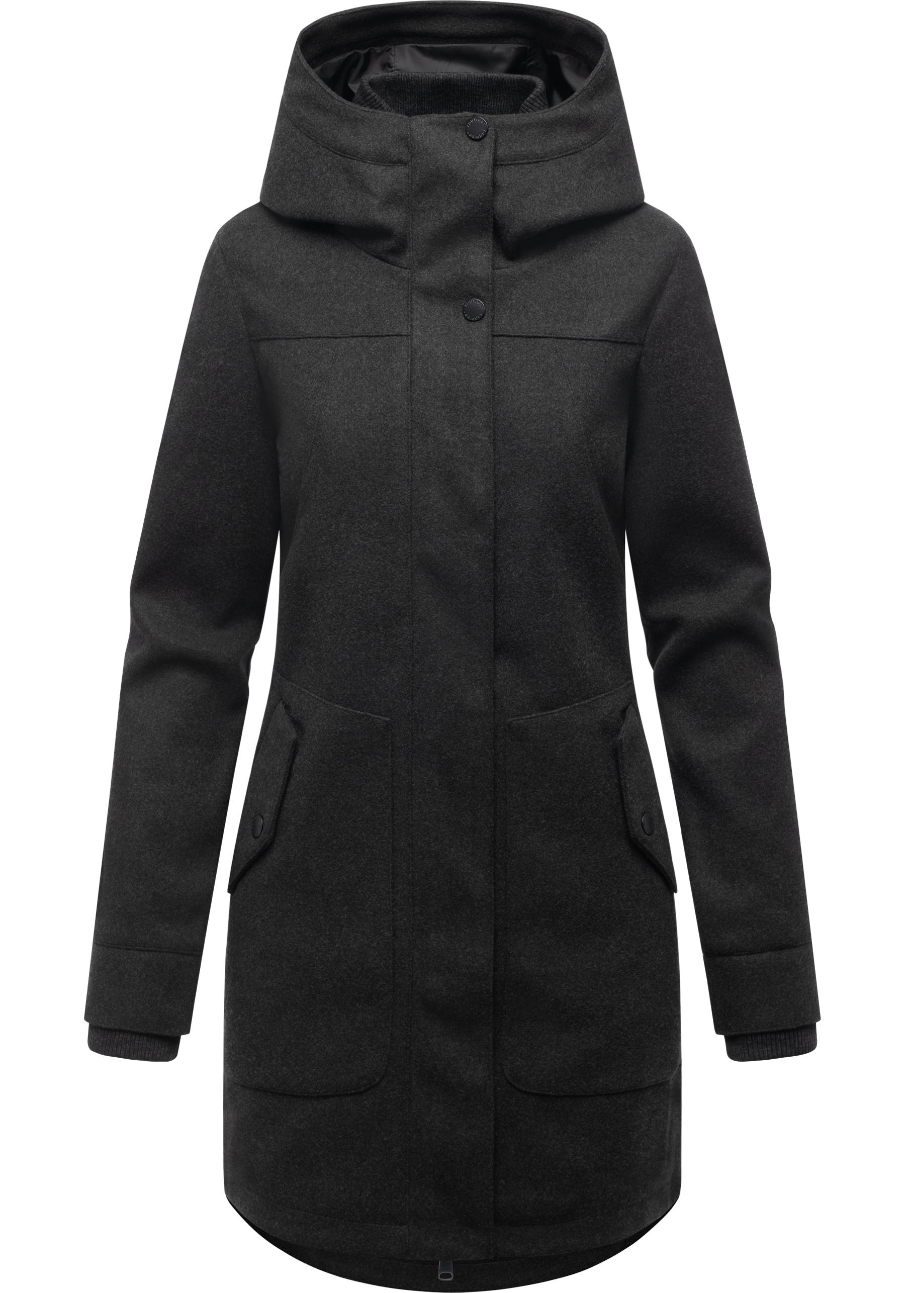 Ragwear Wollmantel "Janesha Coat", Mantel in Wolloptik mit Kapuze günstig online kaufen
