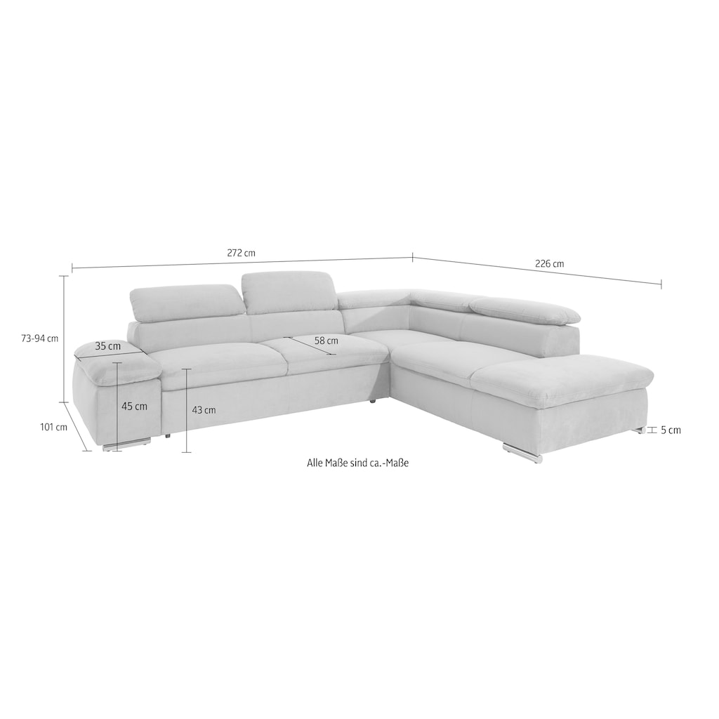 sit&more Ecksofa »Alcatraz L-Form«