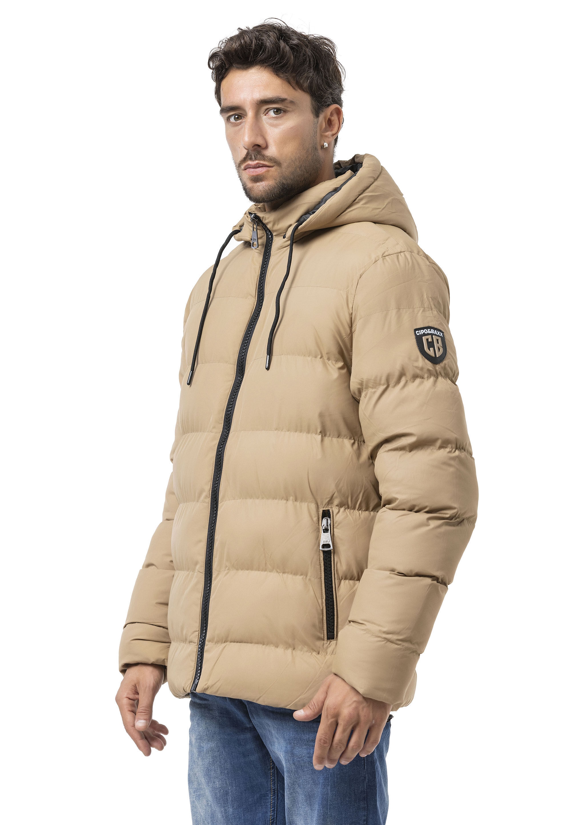 Cipo & Baxx Winterjacke »Jacke« mit Kapuze im Steppdesign