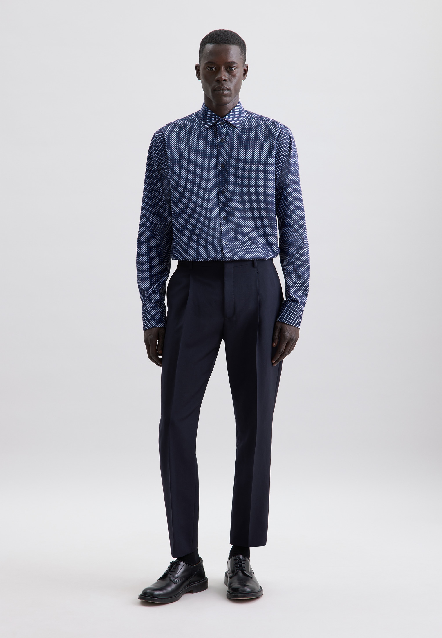 seidensticker Businesshemd »Schwarze Rose« Regular 1/1 Extra lang Kentkragen Druck