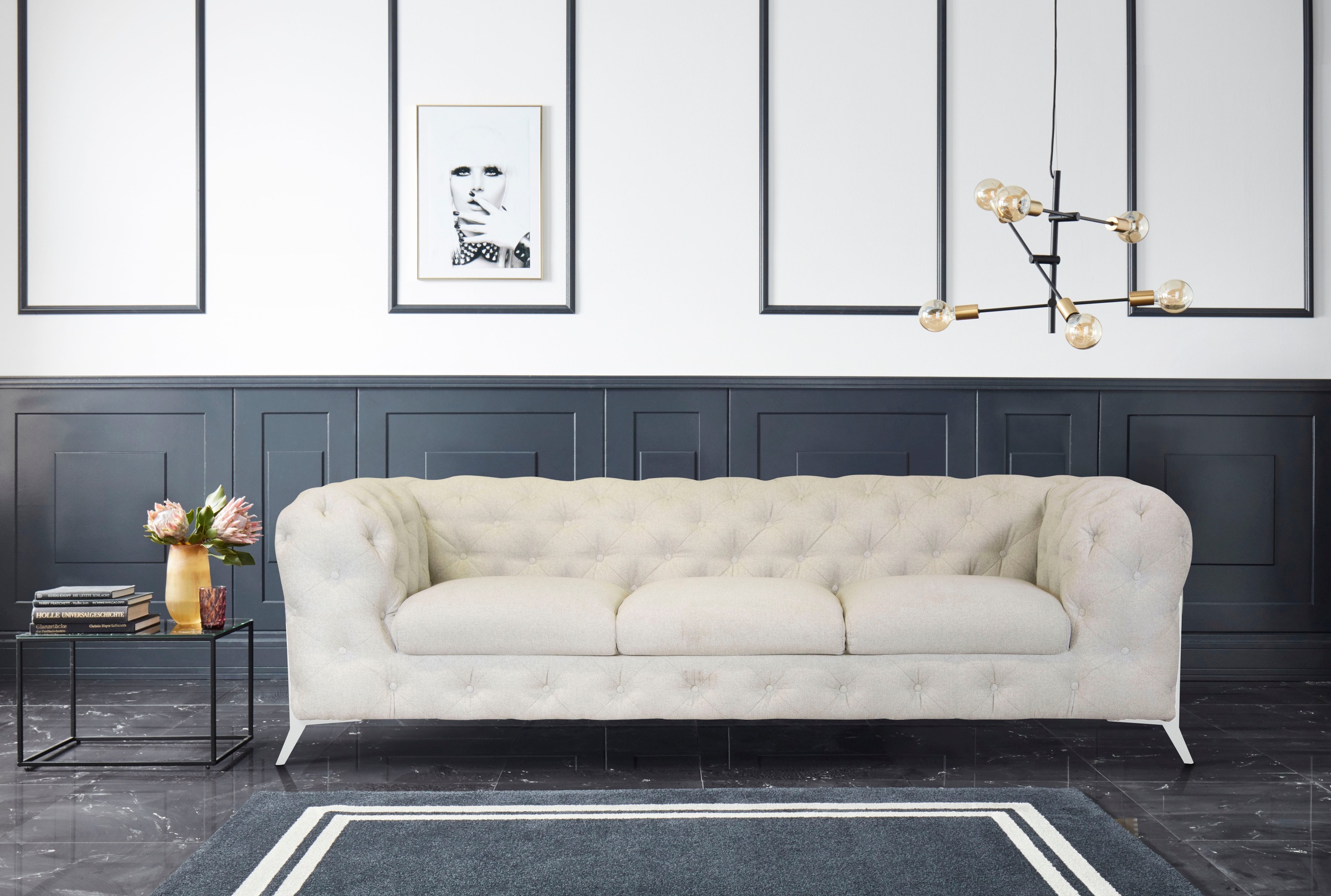 Home affaire Chesterfield-Sofa "Amaury" aufwändige Knopfheftung, moderne Ch günstig online kaufen